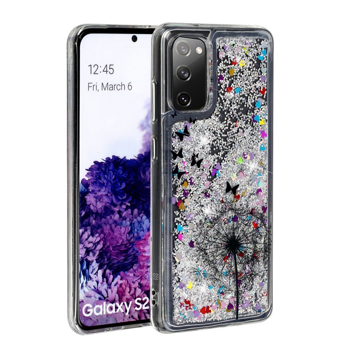 For Samsung Galaxy S20 FE 4G/5G/S20 Lite/S20 FE 2022 Glitter Powder Quicksand Patterned TPU Case - Dandelion