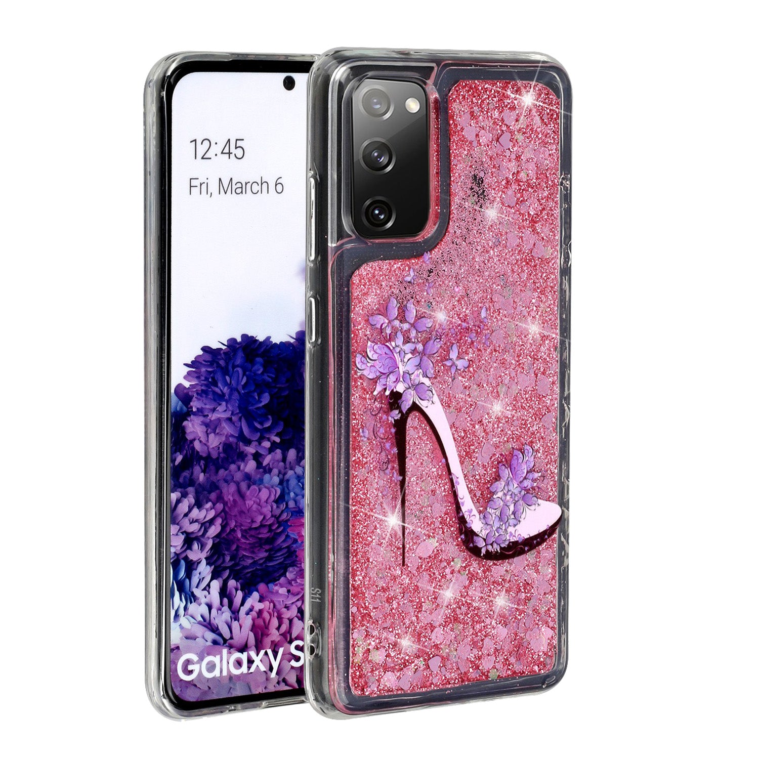 For Samsung Galaxy S20 FE 4G/5G/S20 Lite/S20 FE 2022 Glitter Powder Quicksand Patterned TPU Case - High Heels