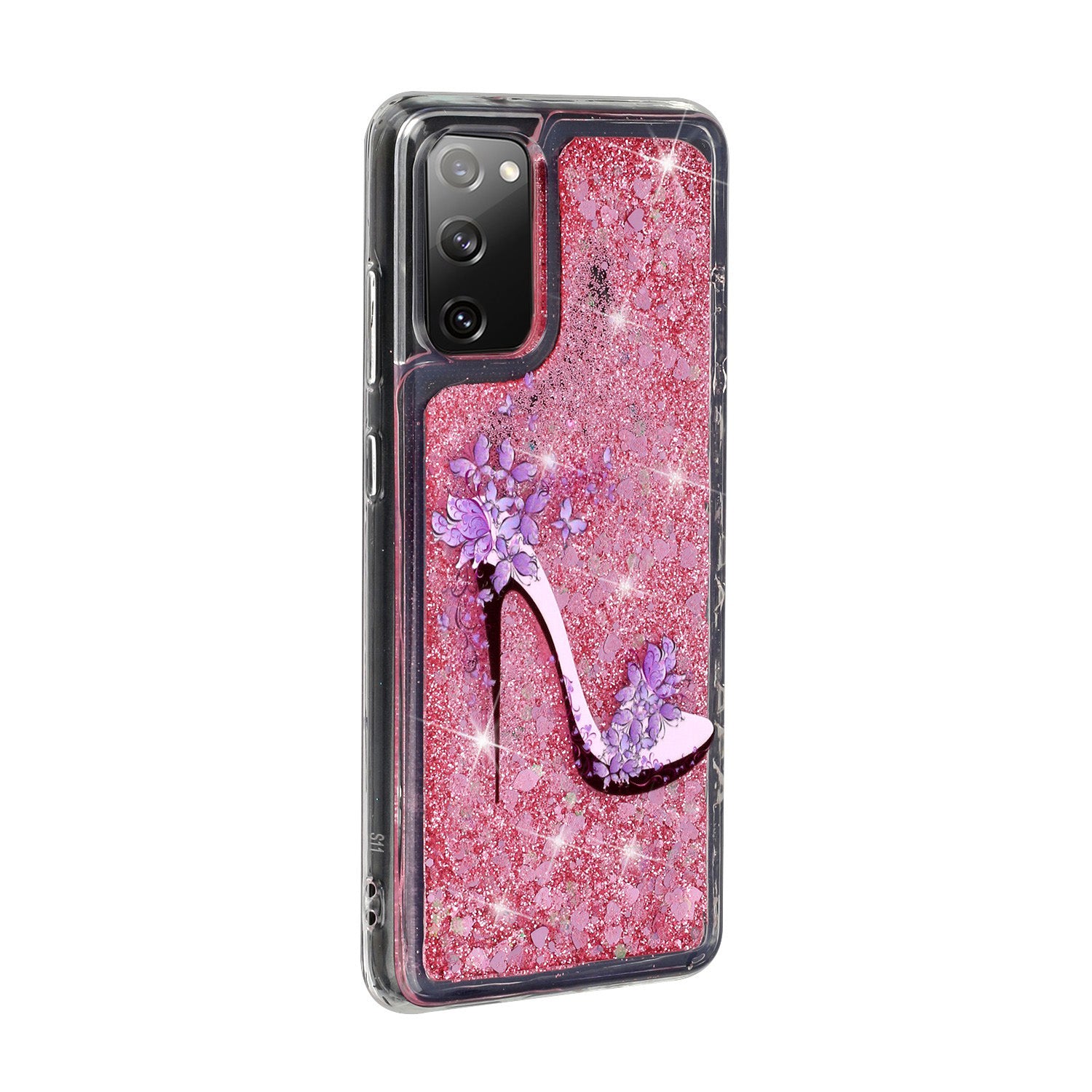 For Samsung Galaxy S20 FE 4G/5G/S20 Lite/S20 FE 2022 Glitter Powder Quicksand Patterned TPU Case - High Heels