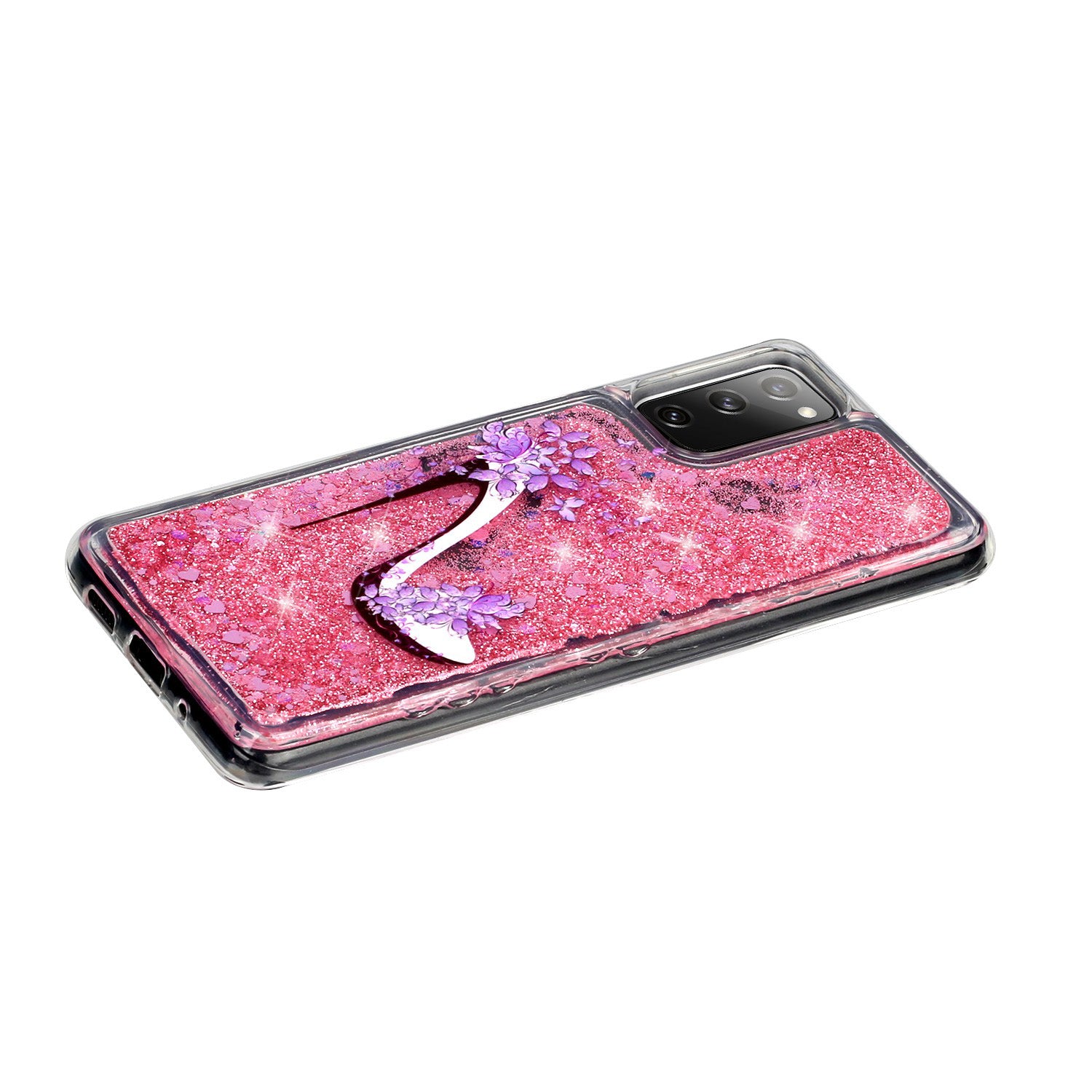 For Samsung Galaxy S20 FE 4G/5G/S20 Lite/S20 FE 2022 Glitter Powder Quicksand Patterned TPU Case - High Heels