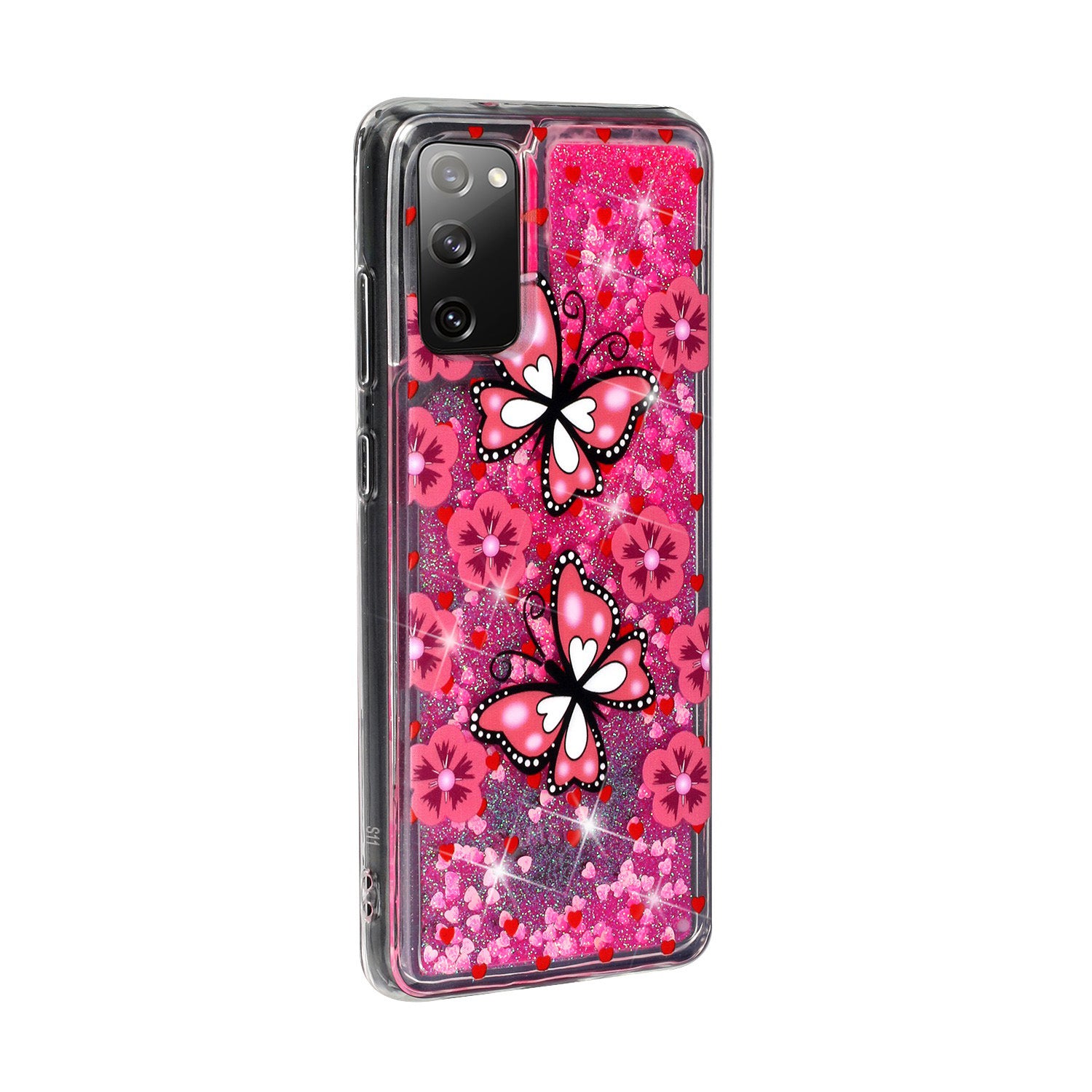 For Samsung Galaxy S20 FE 4G/5G/S20 Lite/S20 FE 2022 Glitter Powder Quicksand Patterned TPU Case - Butterflies