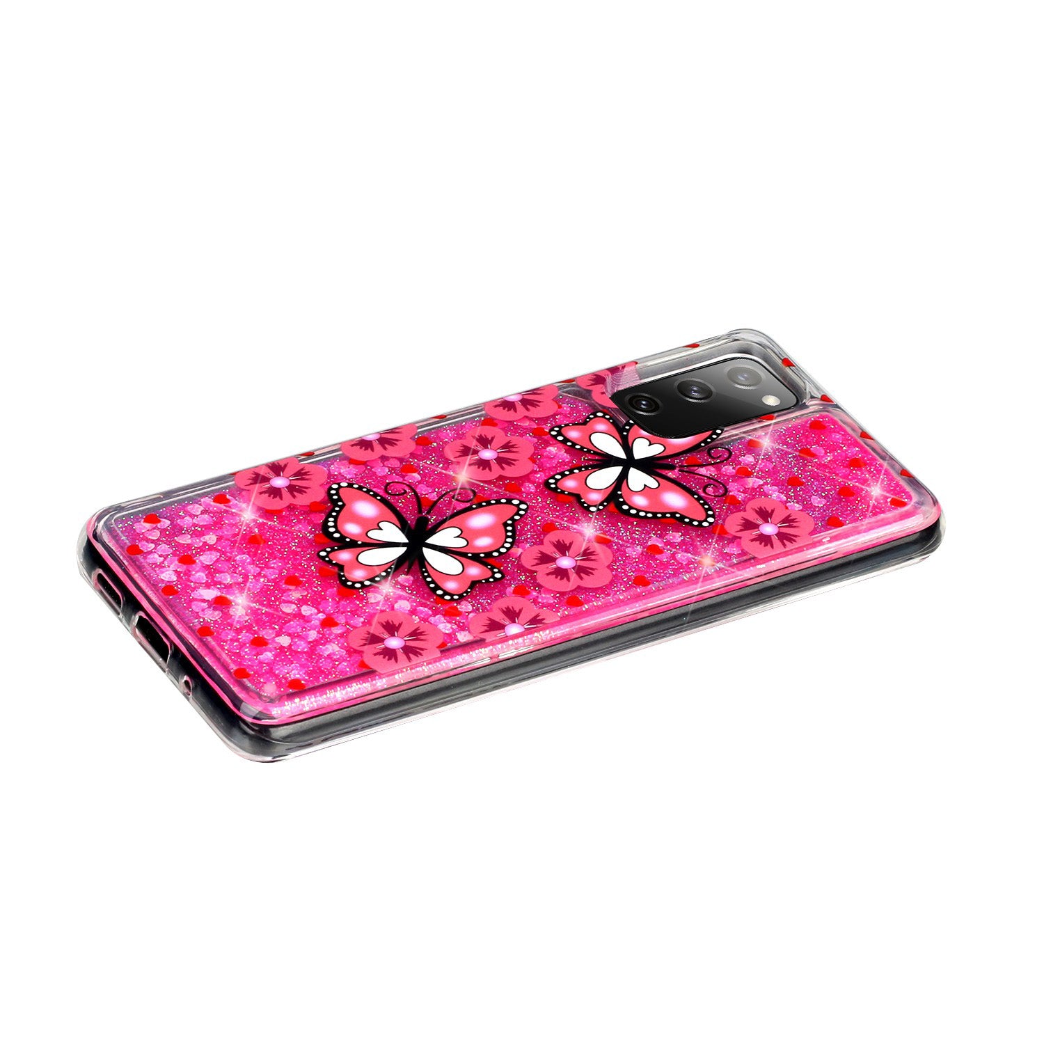 For Samsung Galaxy S20 FE 4G/5G/S20 Lite/S20 FE 2022 Glitter Powder Quicksand Patterned TPU Case - Butterflies