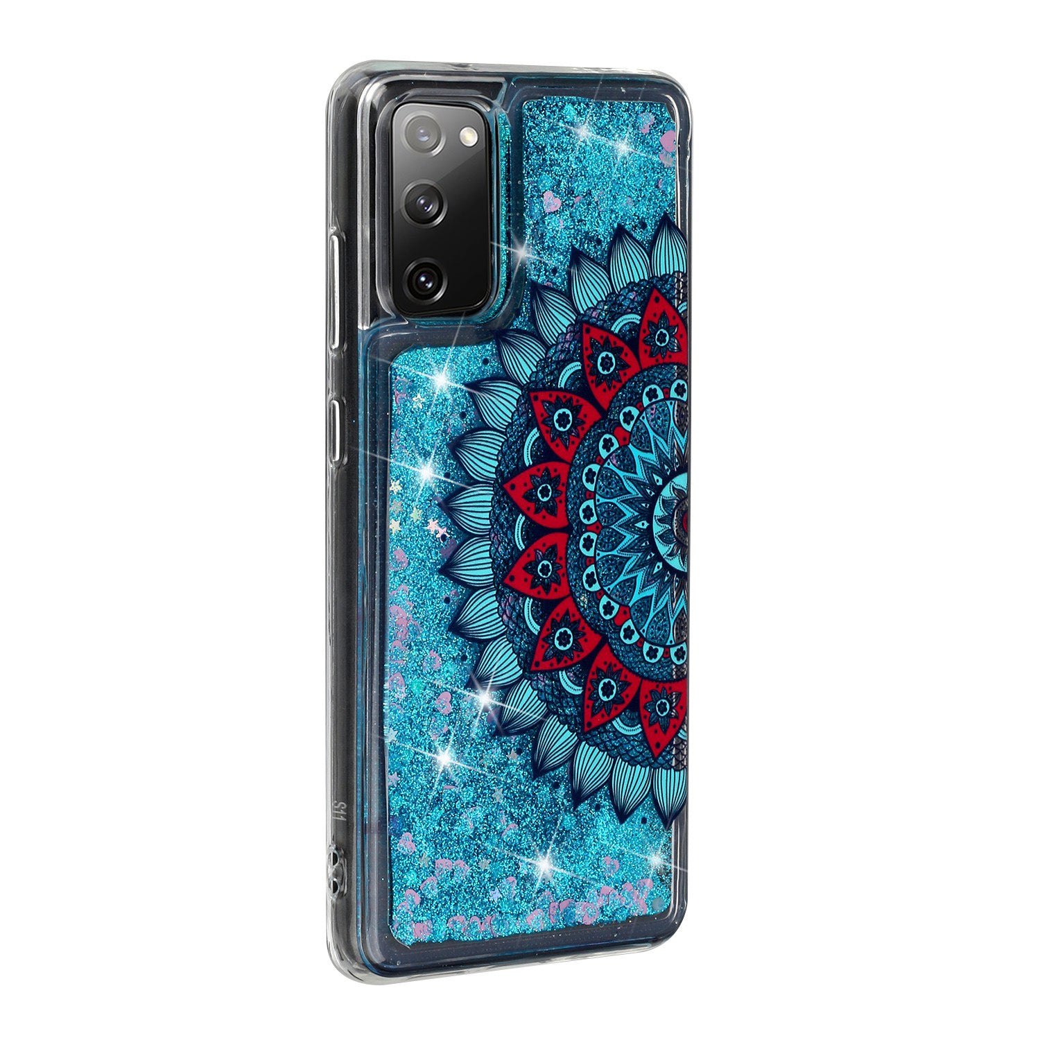 For Samsung Galaxy S20 FE 4G/5G/S20 Lite/S20 FE 2022 Glitter Powder Quicksand Patterned TPU Case - Mandala Flower