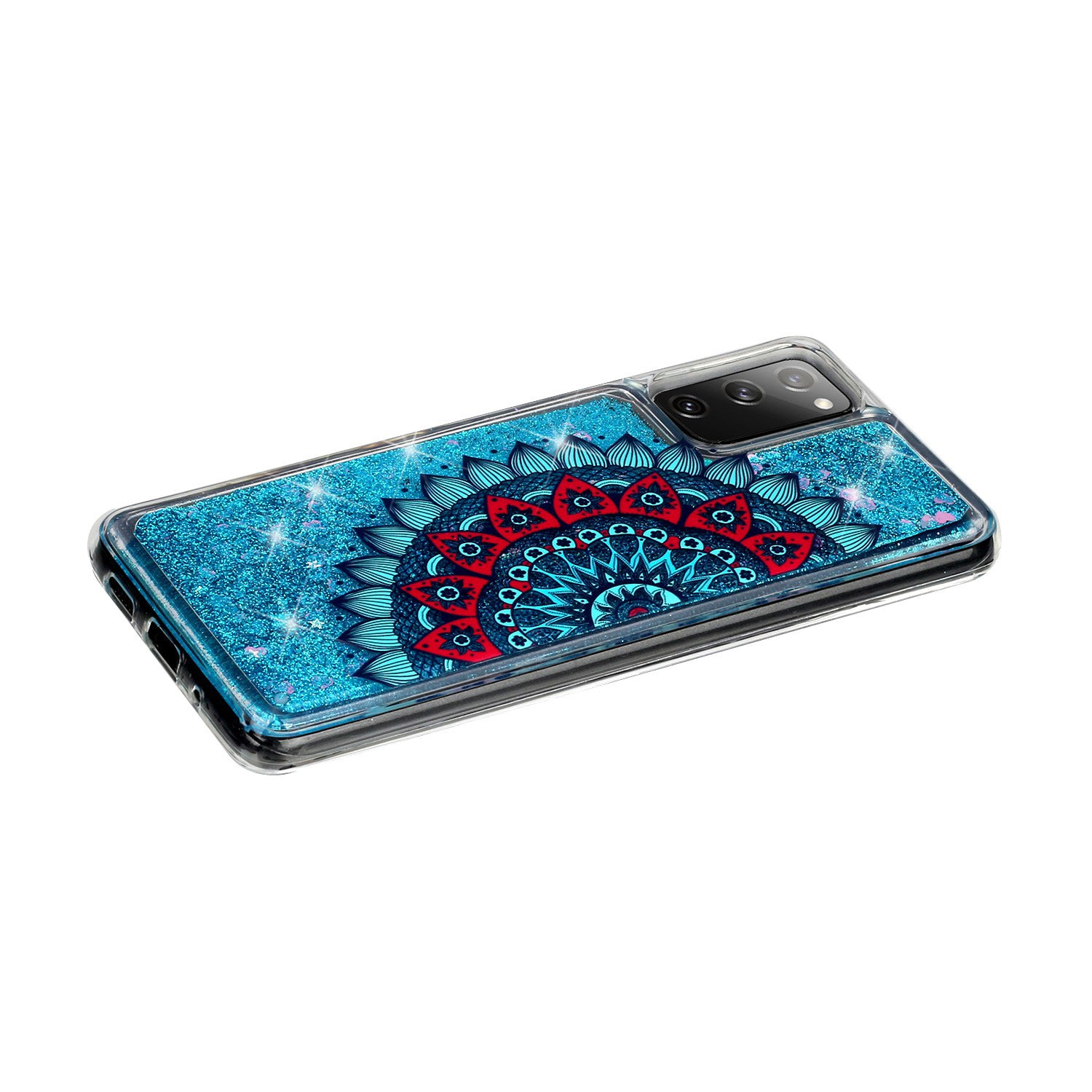 For Samsung Galaxy S20 FE 4G/5G/S20 Lite/S20 FE 2022 Glitter Powder Quicksand Patterned TPU Case - Mandala Flower