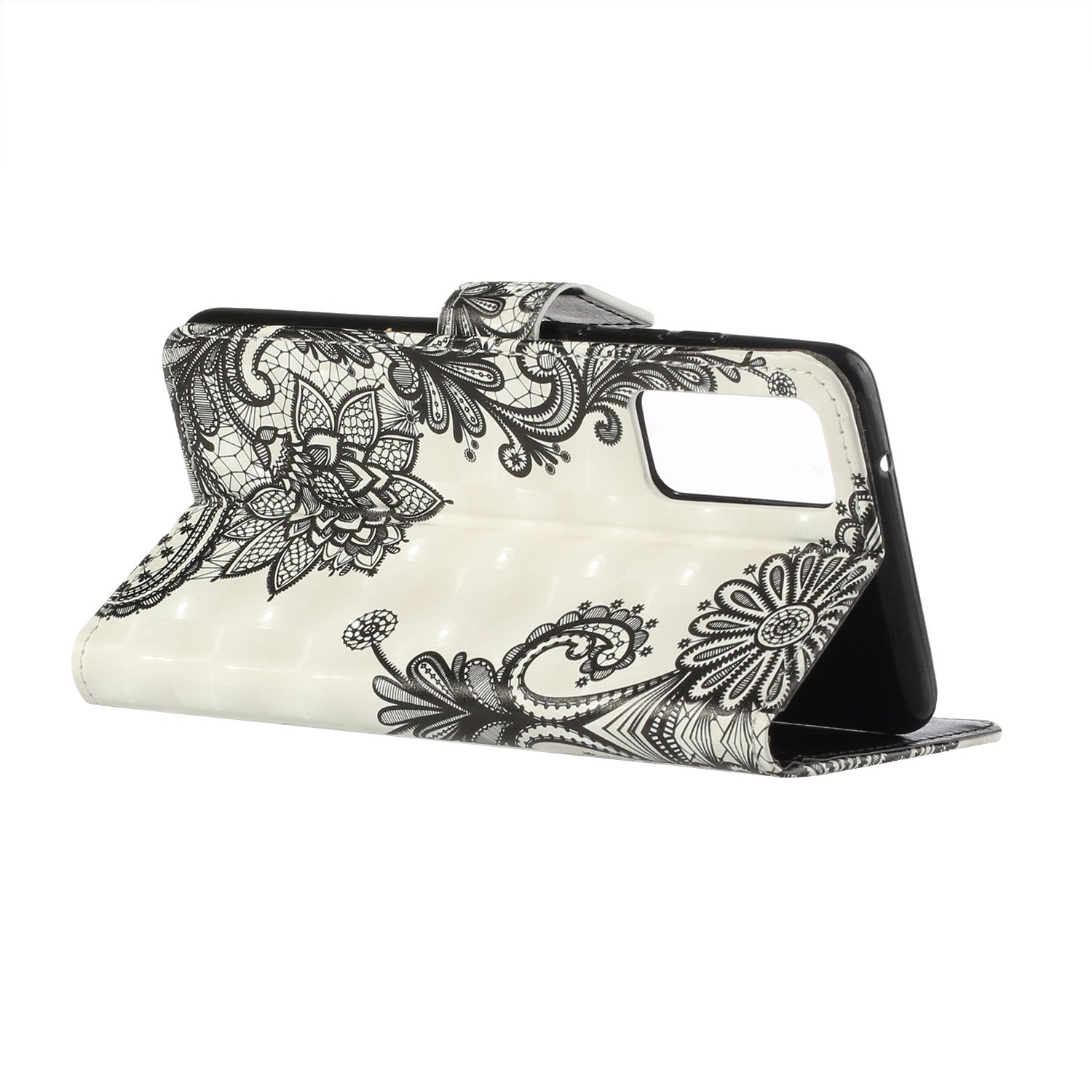 For Samsung Galaxy S20 FE 4G/5G/S20 Lite/S20 FE 2022 Light Spot Decor Pattern Printing Leather Case - Lace Flower