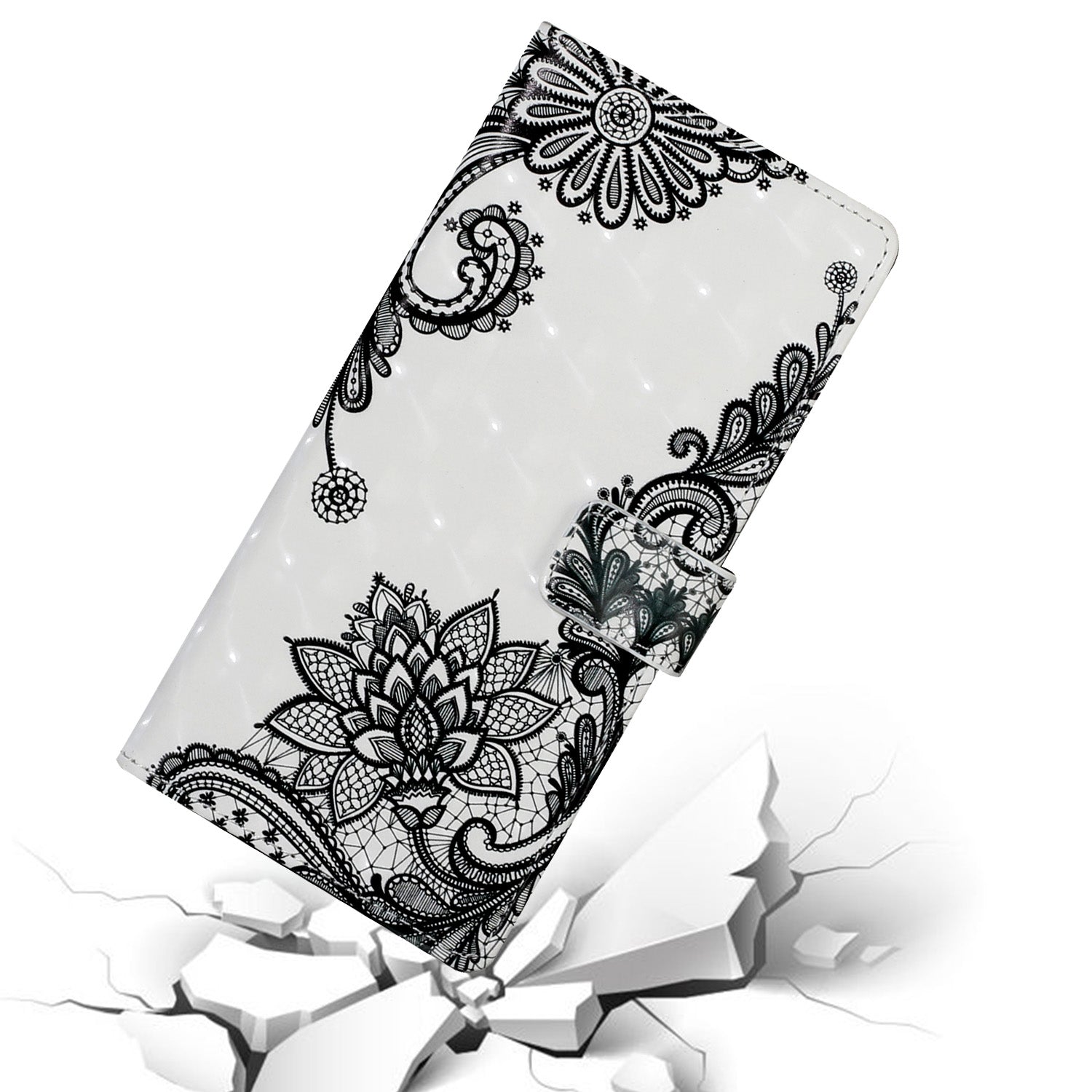 For Samsung Galaxy S20 FE 4G/5G/S20 Lite/S20 FE 2022 Light Spot Decor Pattern Printing Leather Case - Lace Flower