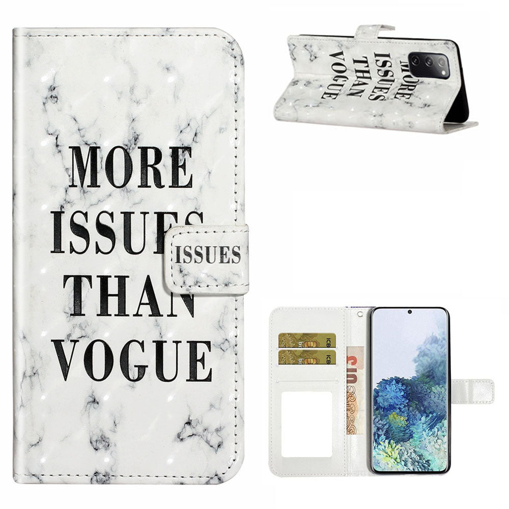 For Samsung Galaxy S20 FE 4G/5G/S20 Lite/S20 FE 2022 Light Spot Decor Pattern Printing Leather Case - Slogan