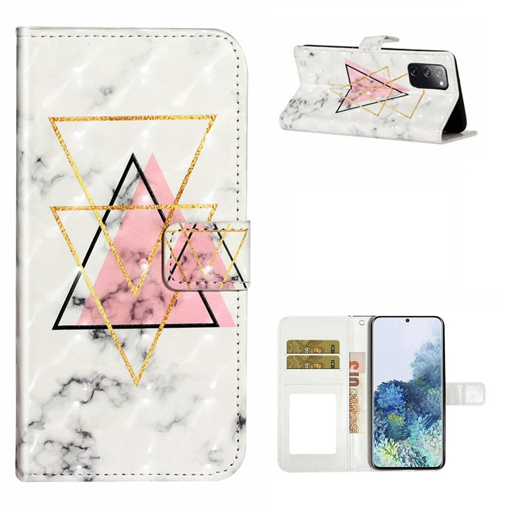 For Samsung Galaxy S20 FE 4G/5G/S20 Lite/S20 FE 2022 Light Spot Decor Pattern Printing Leather Case - Triangle