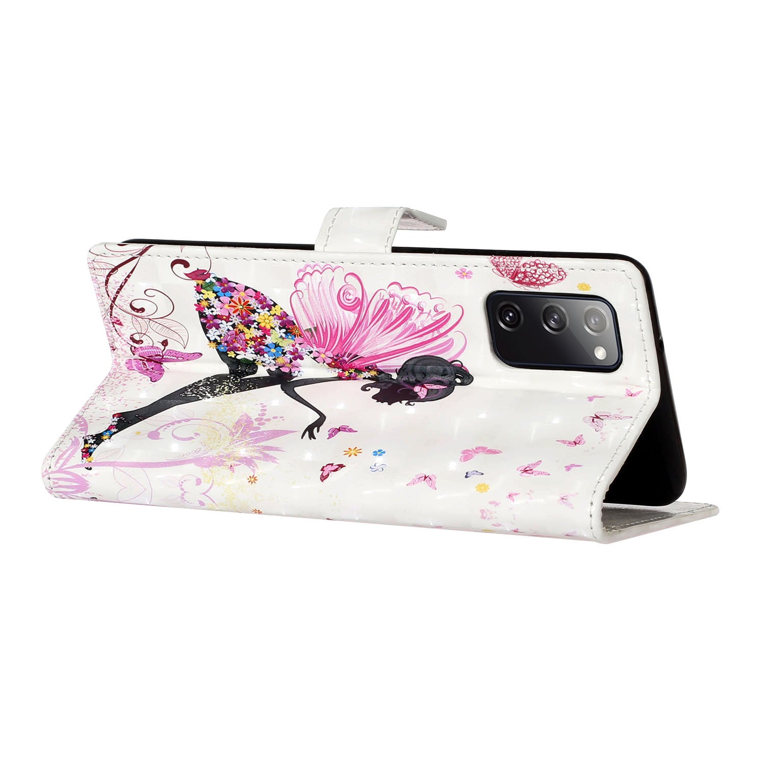 For Samsung Galaxy S20 FE 4G/5G/S20 Lite/S20 FE 2022 Light Spot Decor Pattern Printing Leather Case - Beauty Girl