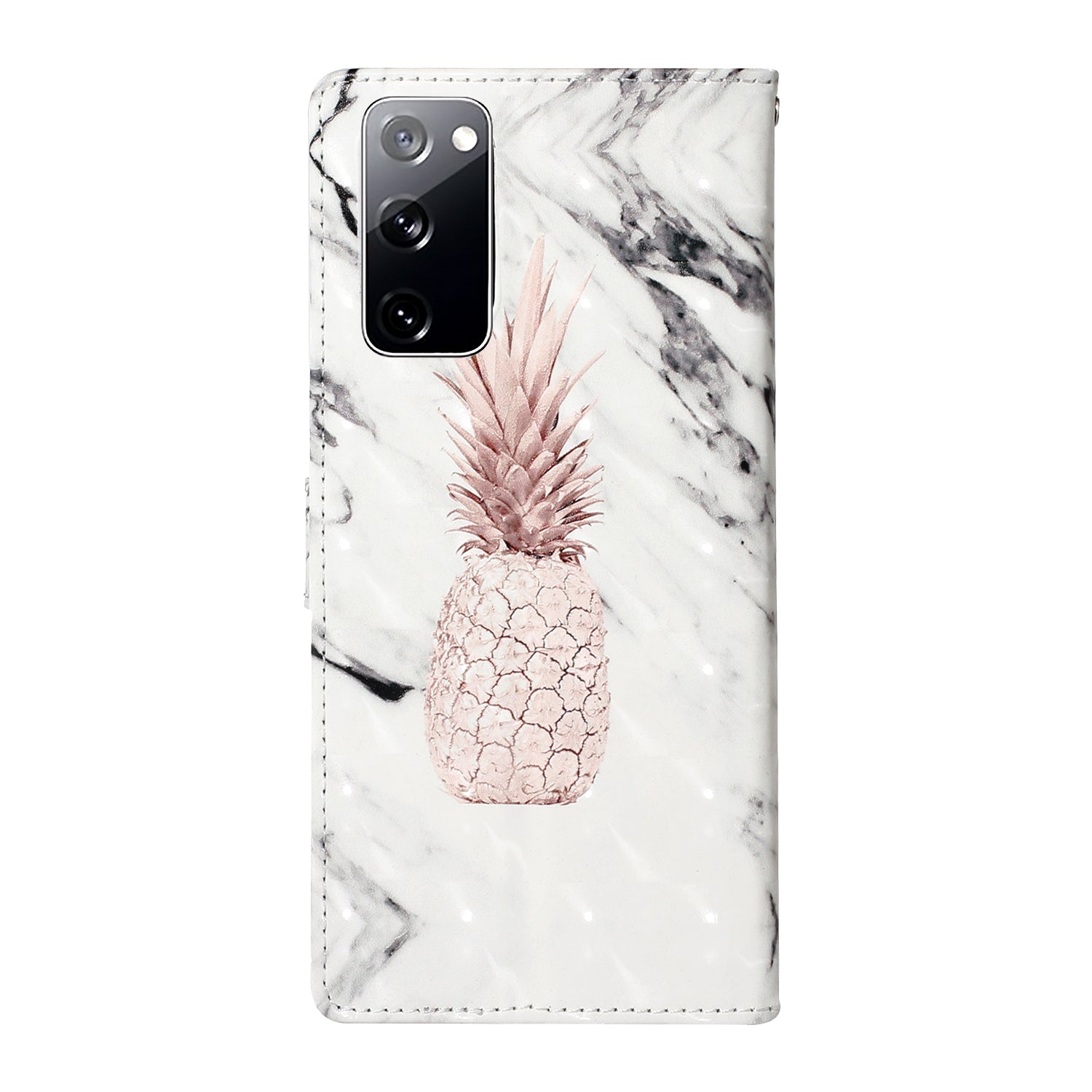 For Samsung Galaxy S20 FE 4G/5G/S20 Lite/S20 FE 2022 Light Spot Decor Pattern Printing Leather Case - Pineapple