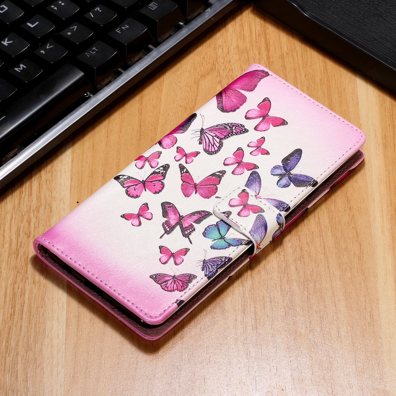 Painting Wallet Stand Leather Case for Samsung Galaxy S20 FE/S20 Fan Edition/S20 FE 5G/S20 Fan Edition 5G - Colorful Butterfly