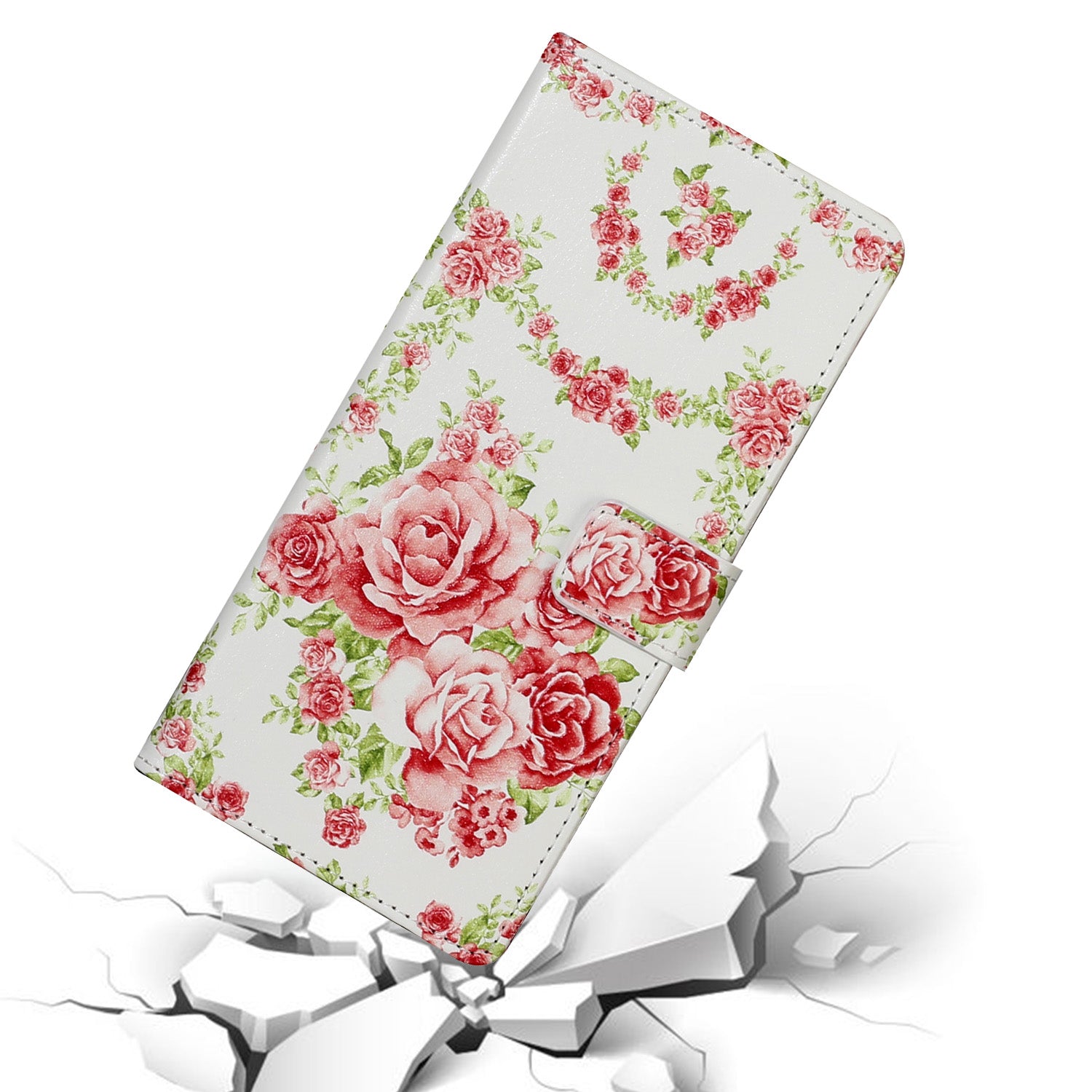 Painting Wallet Stand Leather Case for Samsung Galaxy S20 FE/S20 Fan Edition/S20 FE 5G/S20 Fan Edition 5G - Rose