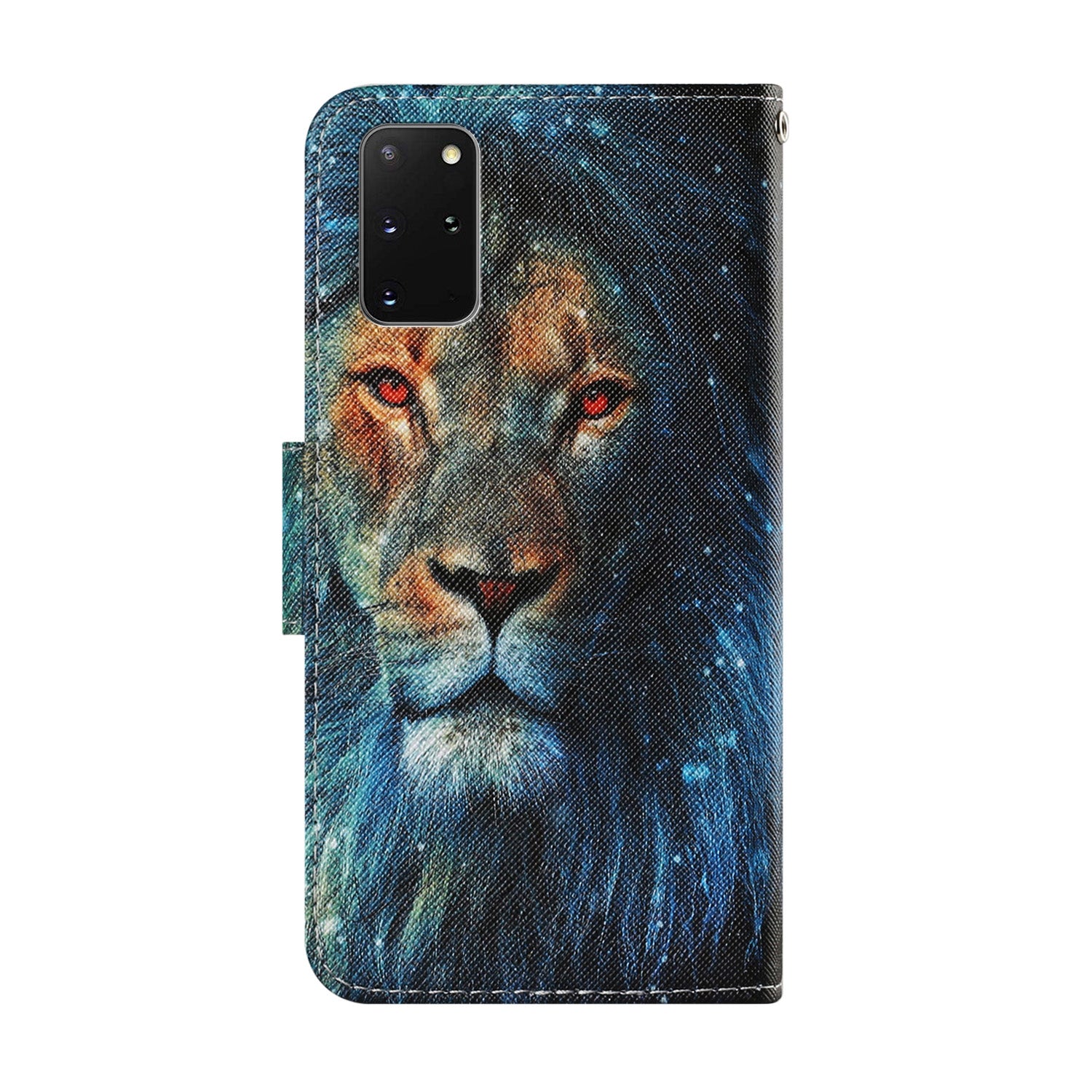 Unique Pattern Printing Wallet Stand Leather Case with Lanyard for Samsung Galaxy S20 Plus - Lion