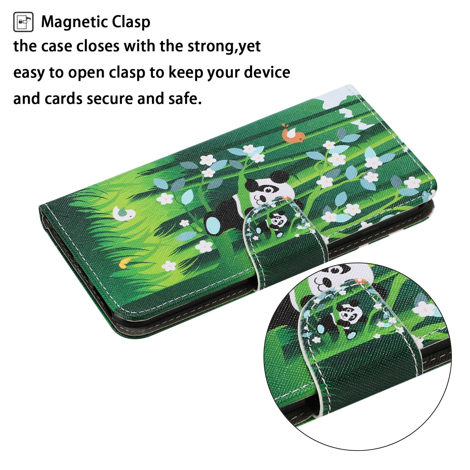 Unique Pattern Printing Wallet Stand Leather Case with Lanyard for Samsung Galaxy S20 Plus - Panda