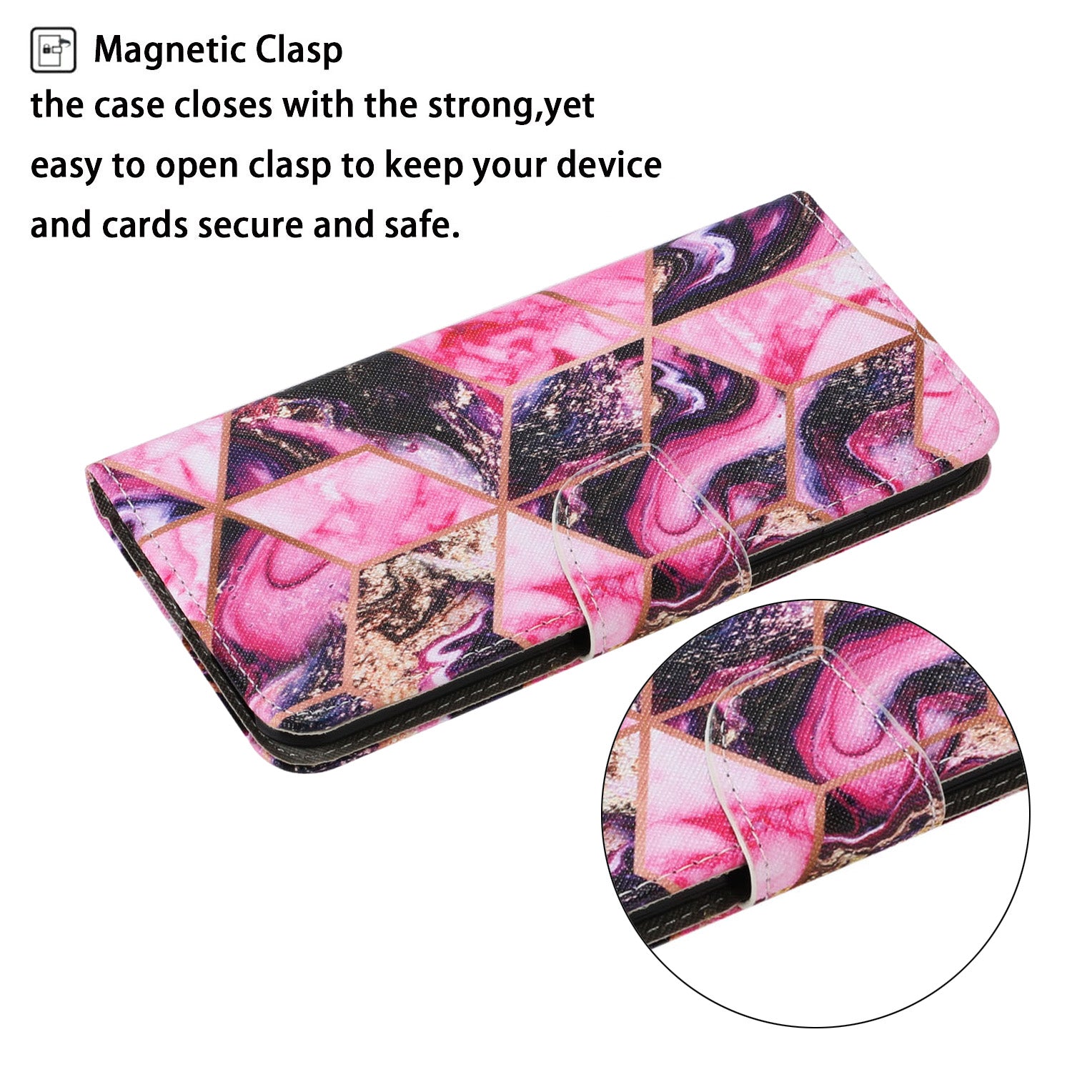 Unique Pattern Printing Wallet Stand Leather Case with Lanyard for Samsung Galaxy S20 Plus - Pink/Golden Diamonds