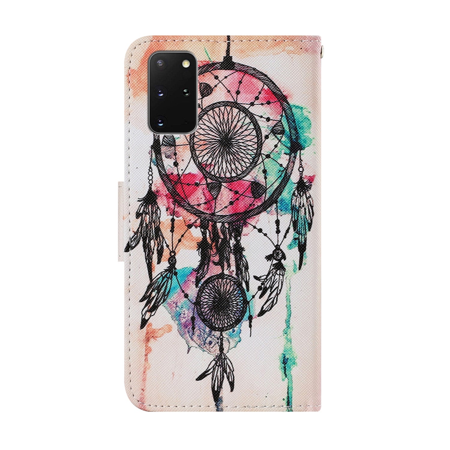 Unique Pattern Printing Wallet Stand Leather Case with Lanyard for Samsung Galaxy S20 Plus - Dreamcatcher