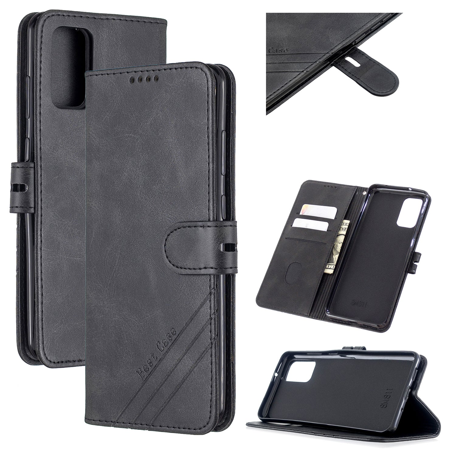 For Samsung Galaxy S20 FE 4G/5G/S20 Lite/S20 FE 2022 Classic Wallet Leather Stand Phone Protective Cover - Black