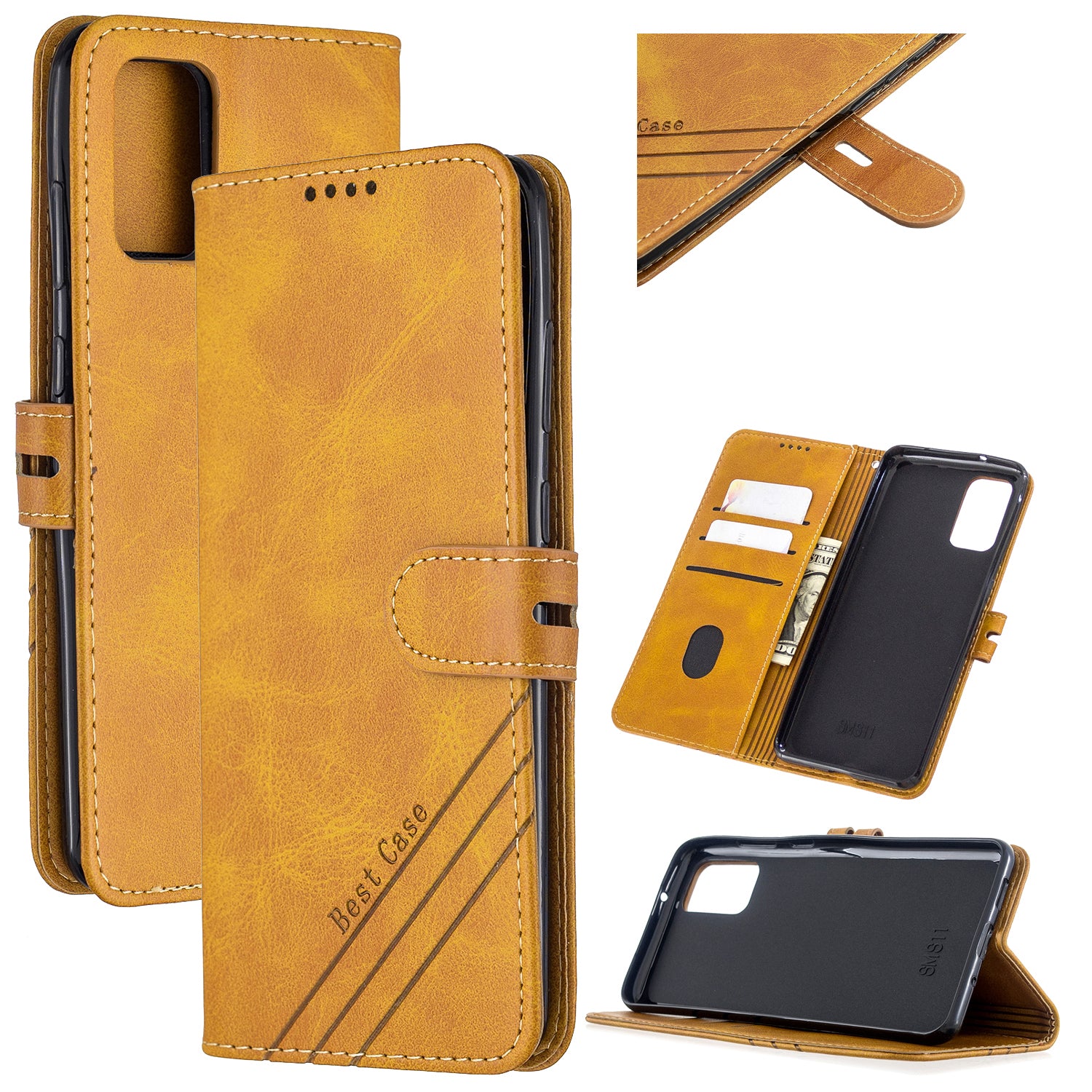 For Samsung Galaxy S20 FE 4G/5G/S20 Lite/S20 FE 2022 Classic Wallet Leather Stand Phone Protective Cover - Brown