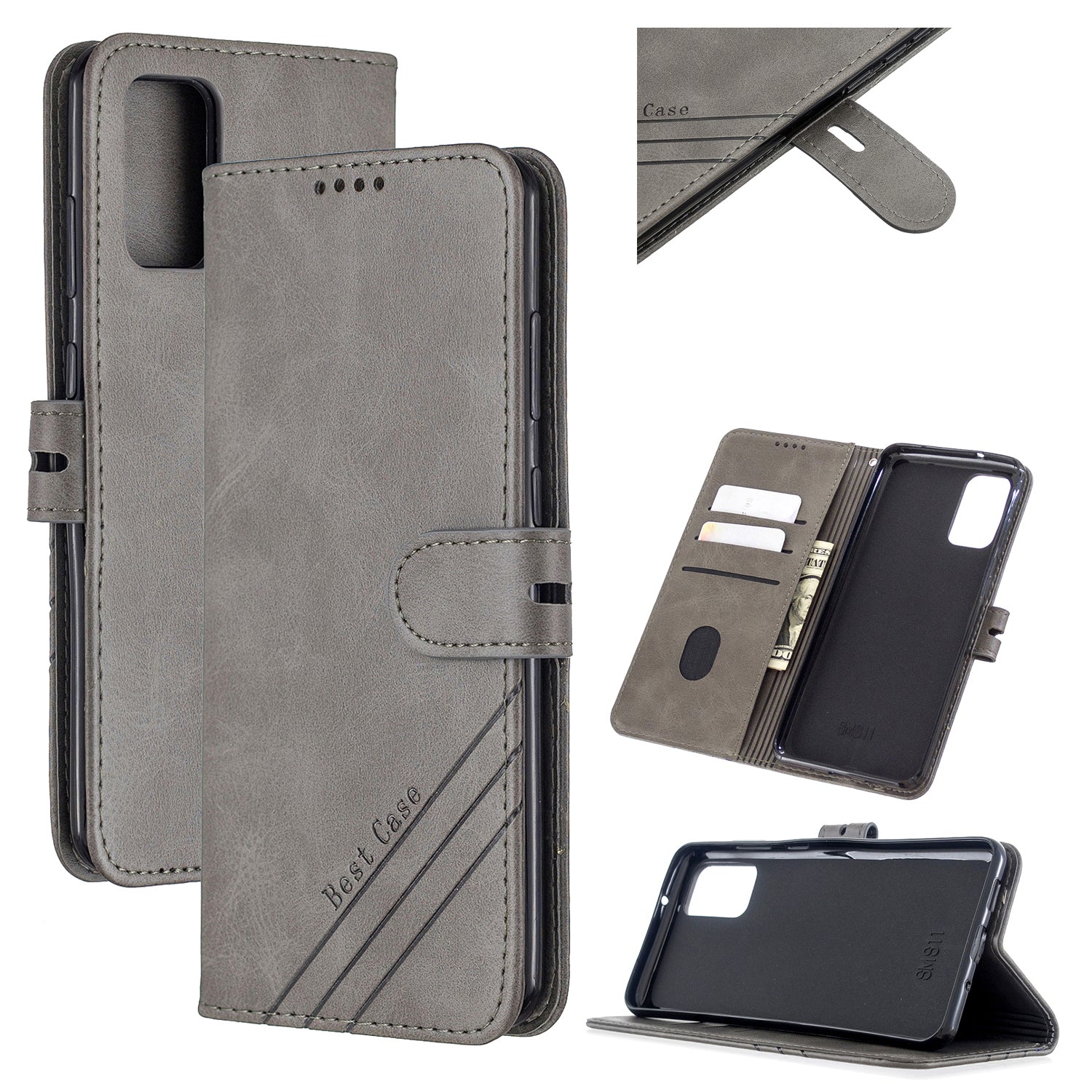 For Samsung Galaxy S20 FE 4G/5G/S20 Lite/S20 FE 2022 Classic Wallet Leather Stand Phone Protective Cover - Grey