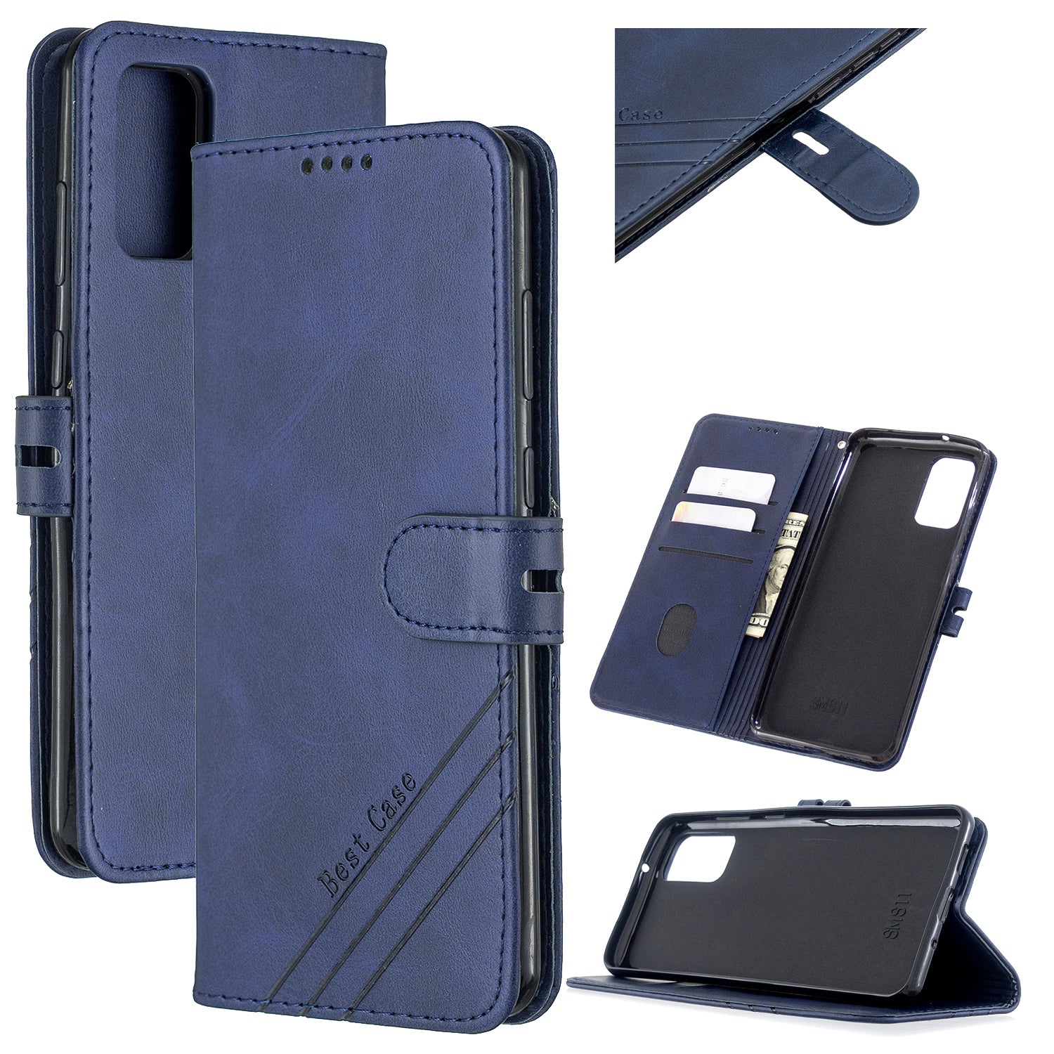 For Samsung Galaxy S20 FE 4G/5G/S20 Lite/S20 FE 2022 Classic Wallet Leather Stand Phone Protective Cover - Blue