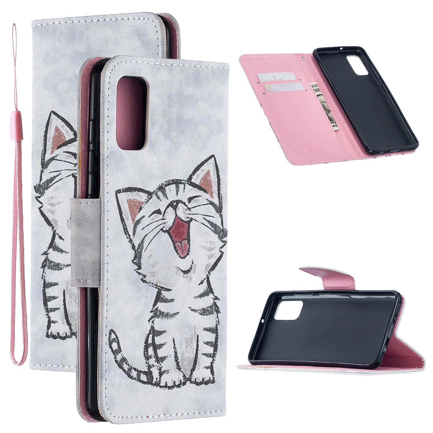 For Samsung Galaxy S20 FE 4G/5G/S20 Lite/S20 FE 2022 Pattern Printing PU Leather Wallet Stand Phone Cover - Cat