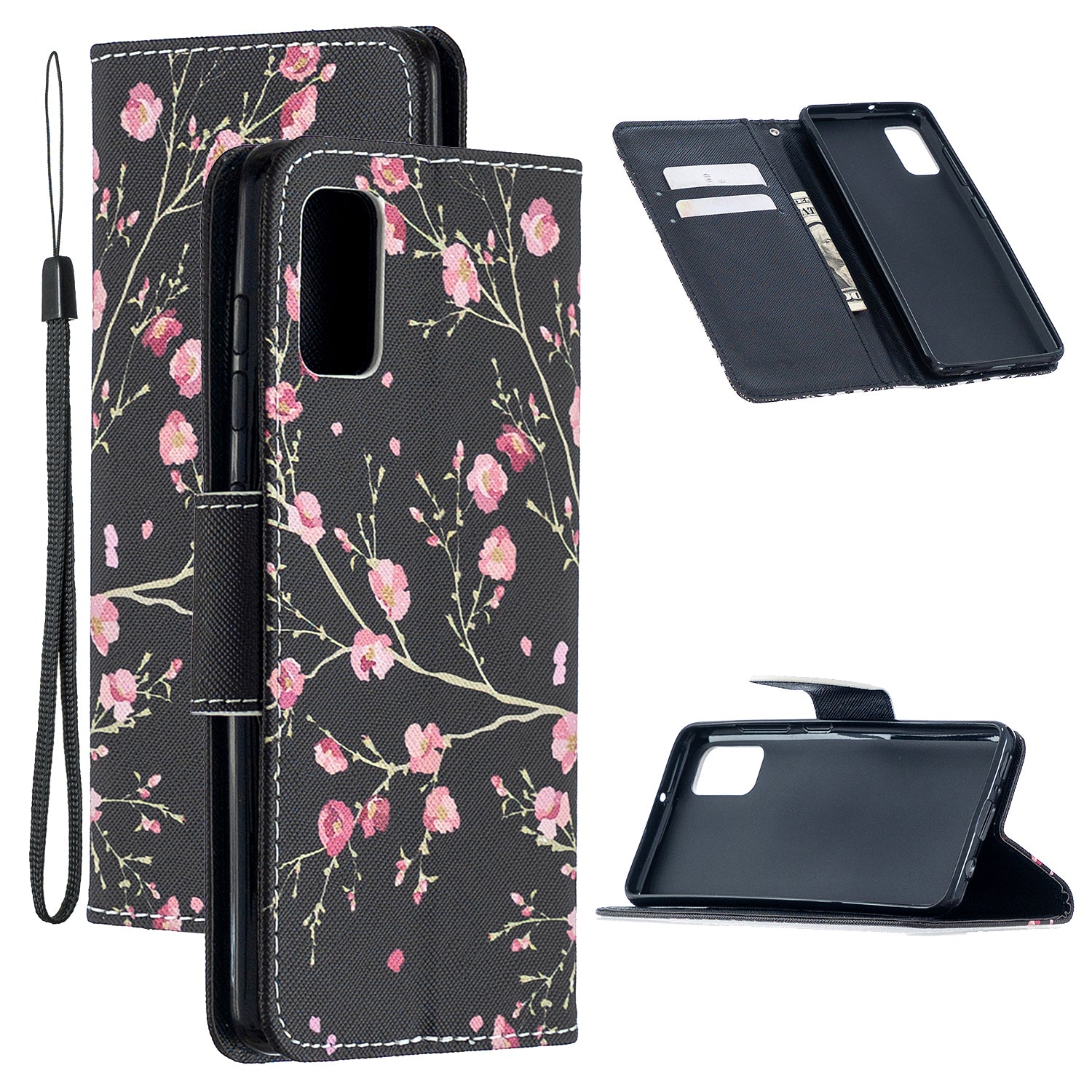 For Samsung Galaxy S20 FE 4G/5G/S20 Lite/S20 FE 2022 Pattern Printing PU Leather Wallet Stand Phone Cover - Red Flower