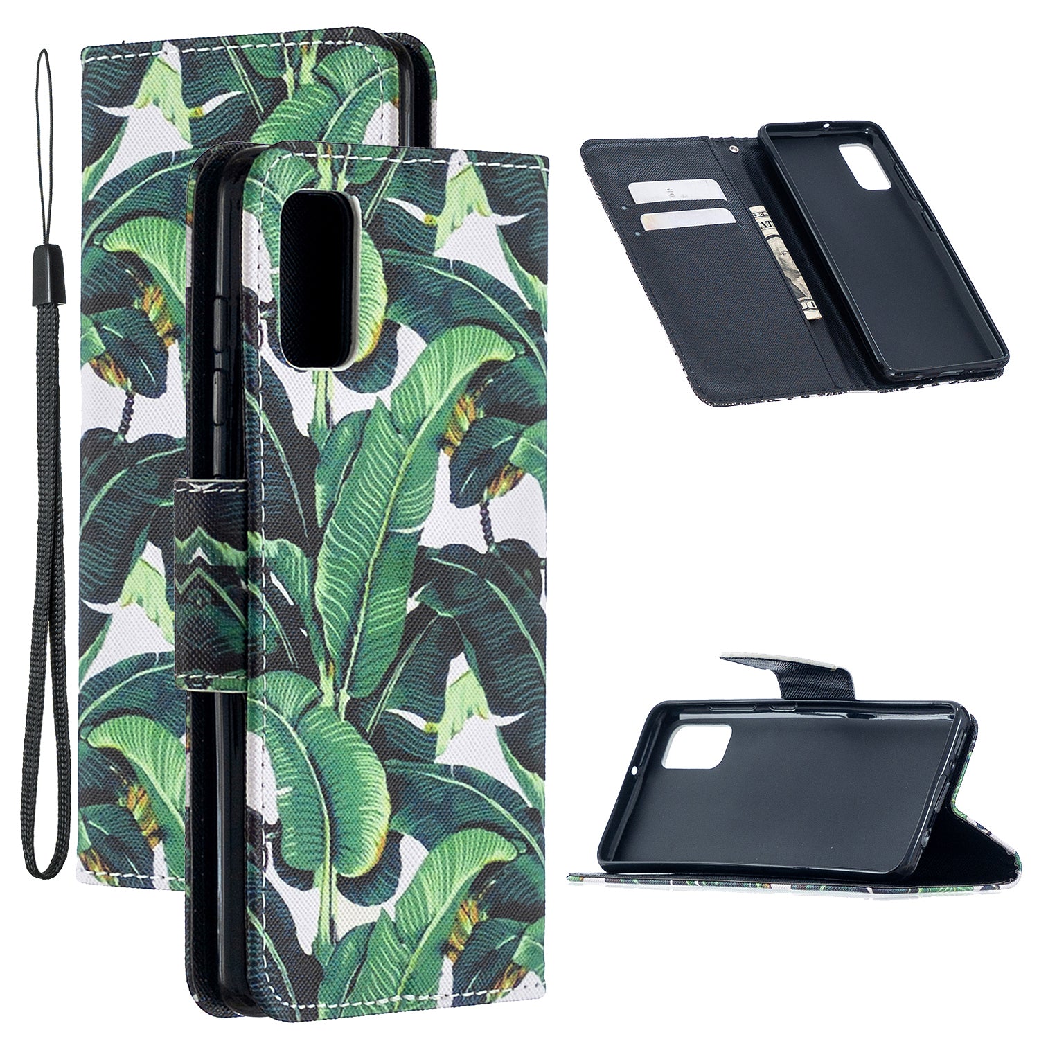 For Samsung Galaxy S20 FE 4G/5G/S20 Lite/S20 FE 2022 Pattern Printing PU Leather Wallet Stand Phone Cover - Leaf