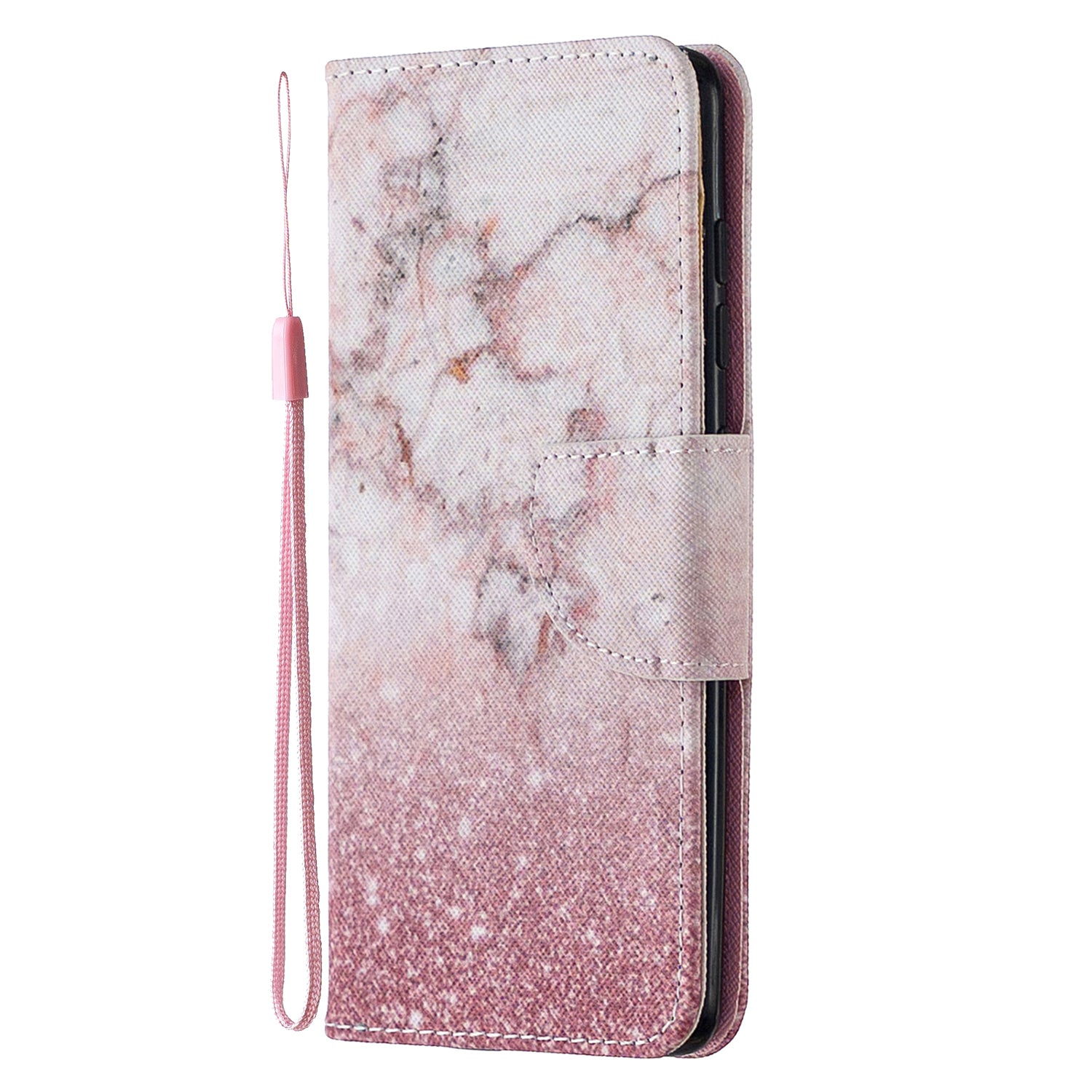 For Samsung Galaxy S20 FE 4G/5G/S20 Lite/S20 FE 2022 Pattern Printing PU Leather Wallet Stand Phone Cover - Pink Glitter Powder