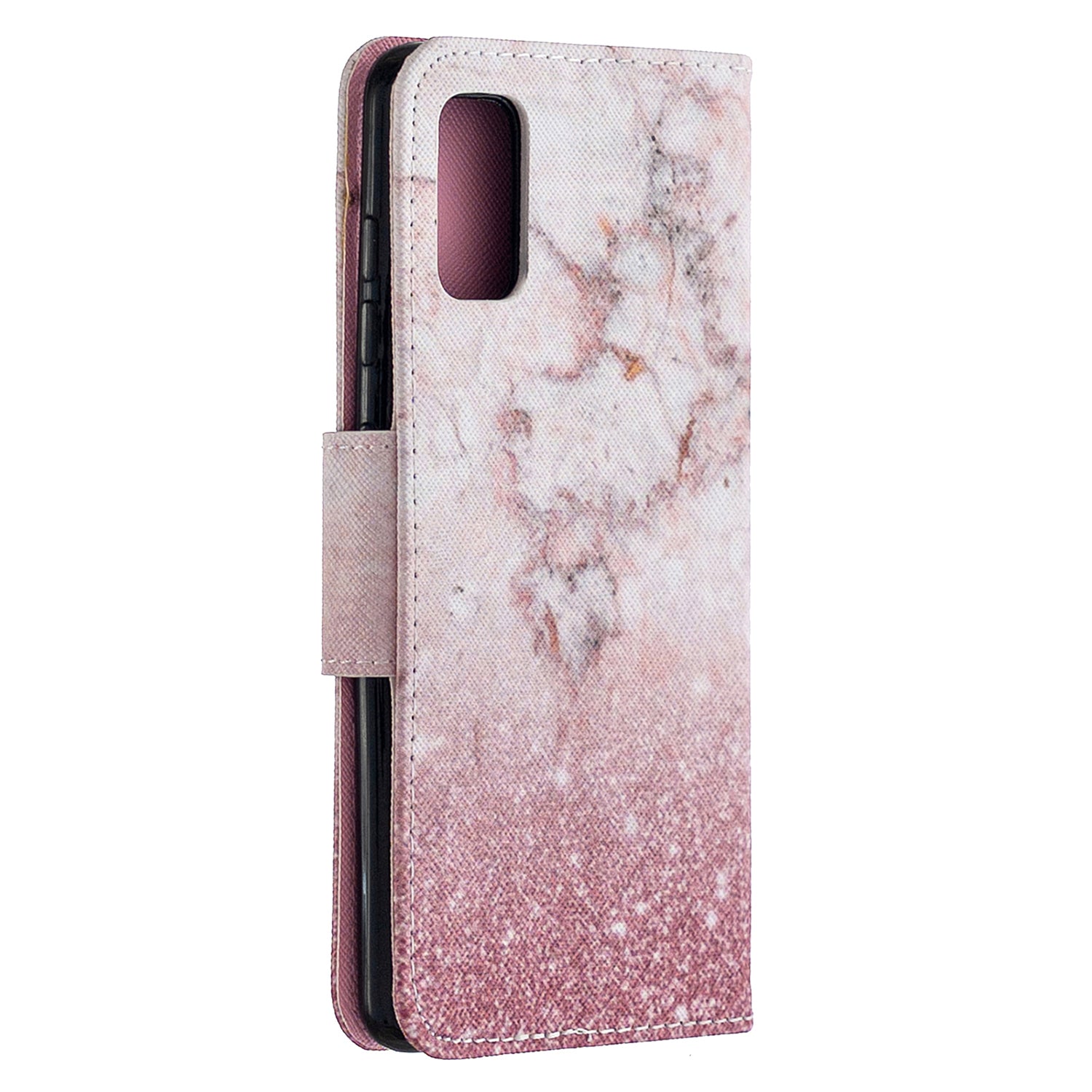 For Samsung Galaxy S20 FE 4G/5G/S20 Lite/S20 FE 2022 Pattern Printing PU Leather Wallet Stand Phone Cover - Pink Glitter Powder