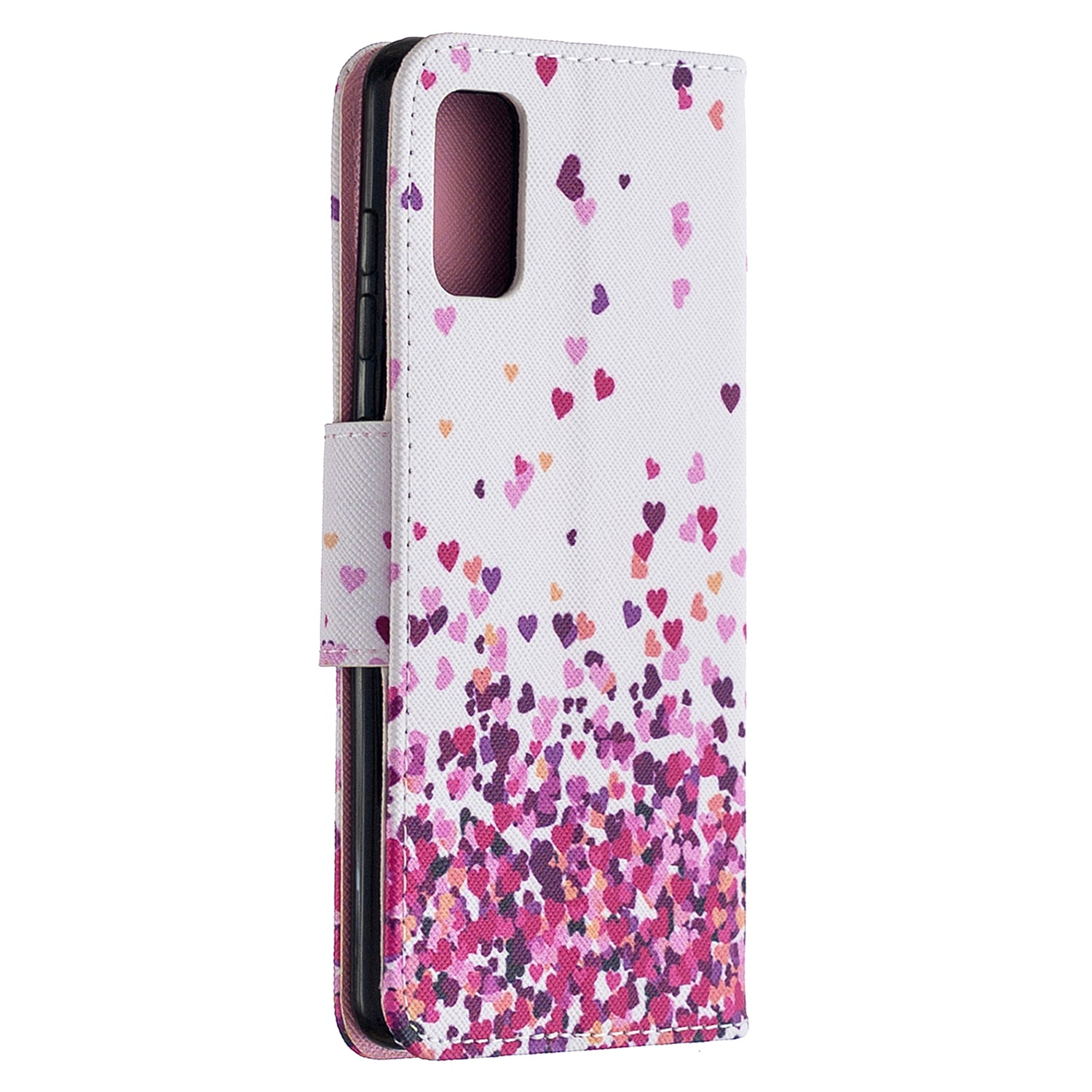 For Samsung Galaxy S20 FE 4G/5G/S20 Lite/S20 FE 2022 Pattern Printing PU Leather Wallet Stand Phone Cover - Hearts