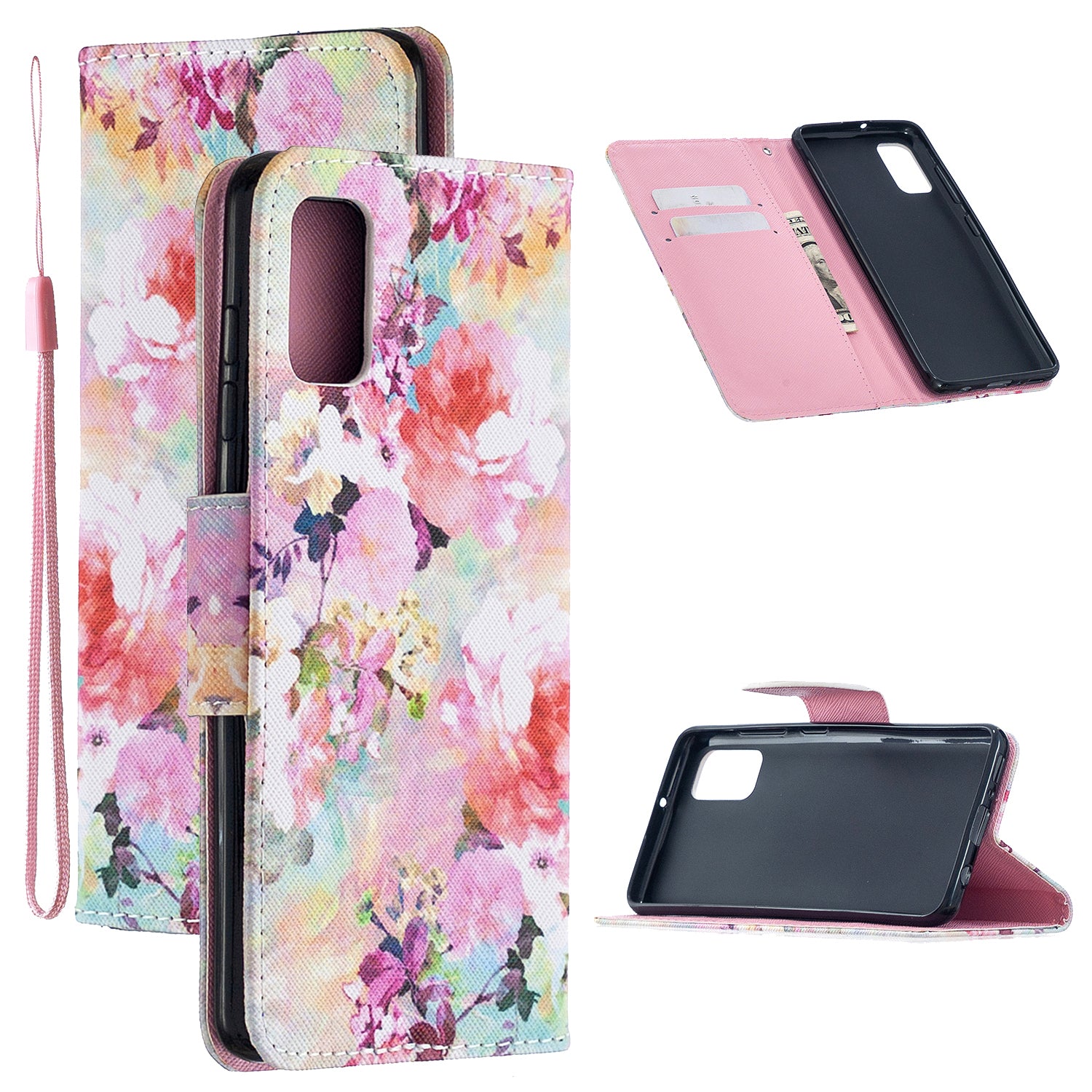 For Samsung Galaxy S20 FE 4G/5G/S20 Lite/S20 FE 2022 Pattern Printing PU Leather Wallet Stand Phone Cover - Beautiful Flower