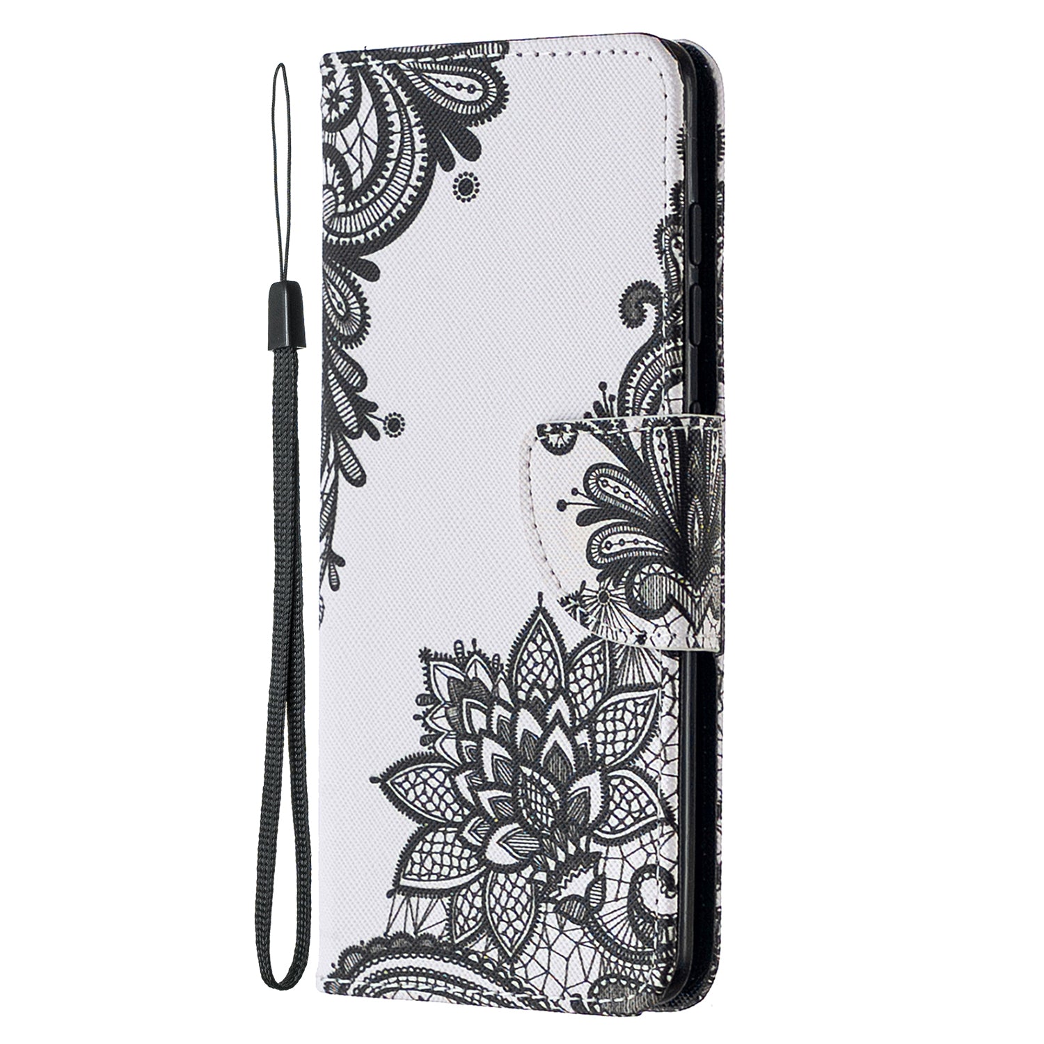 For Samsung Galaxy S20 FE 4G/5G/S20 Lite/S20 FE 2022 Pattern Printing PU Leather Wallet Stand Phone Cover - Lace Flower