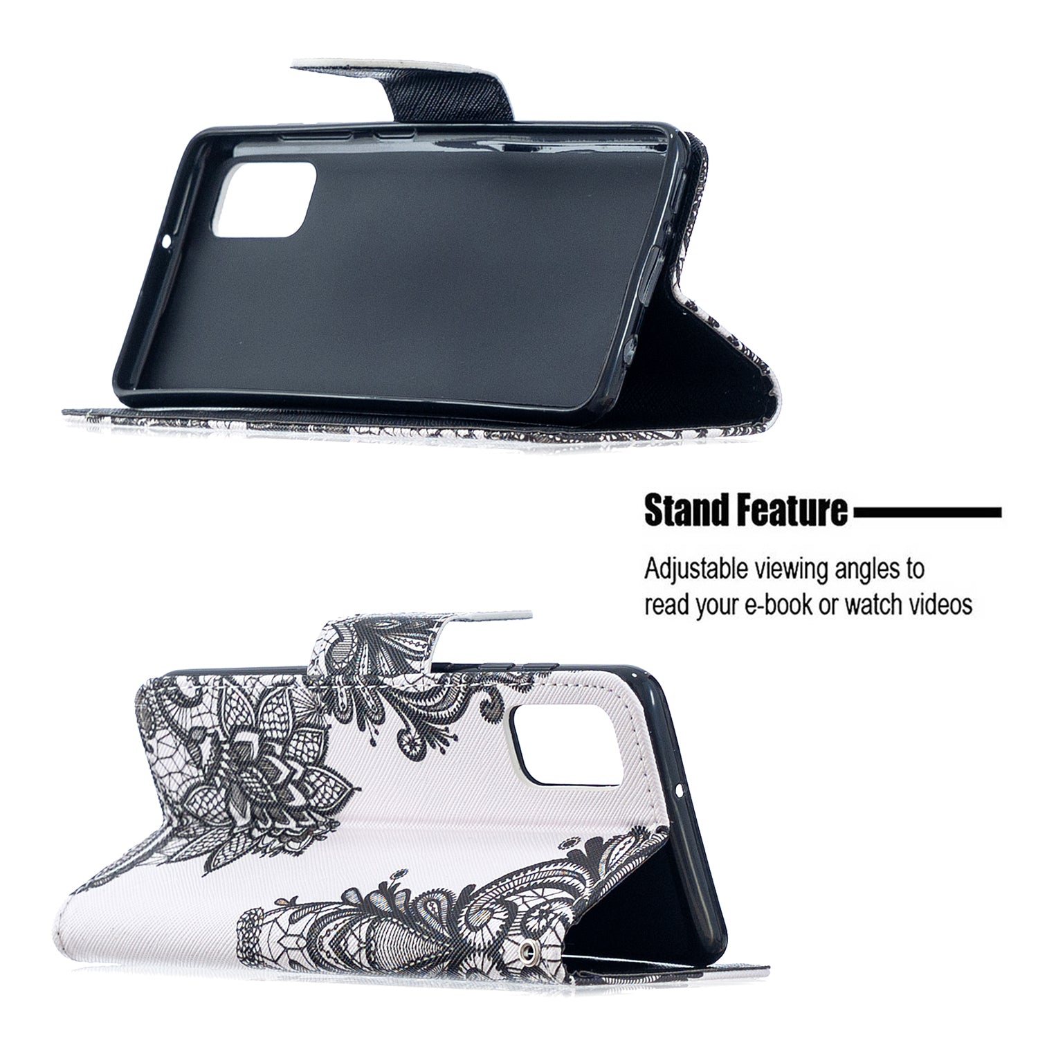 For Samsung Galaxy S20 FE 4G/5G/S20 Lite/S20 FE 2022 Pattern Printing PU Leather Wallet Stand Phone Cover - Lace Flower