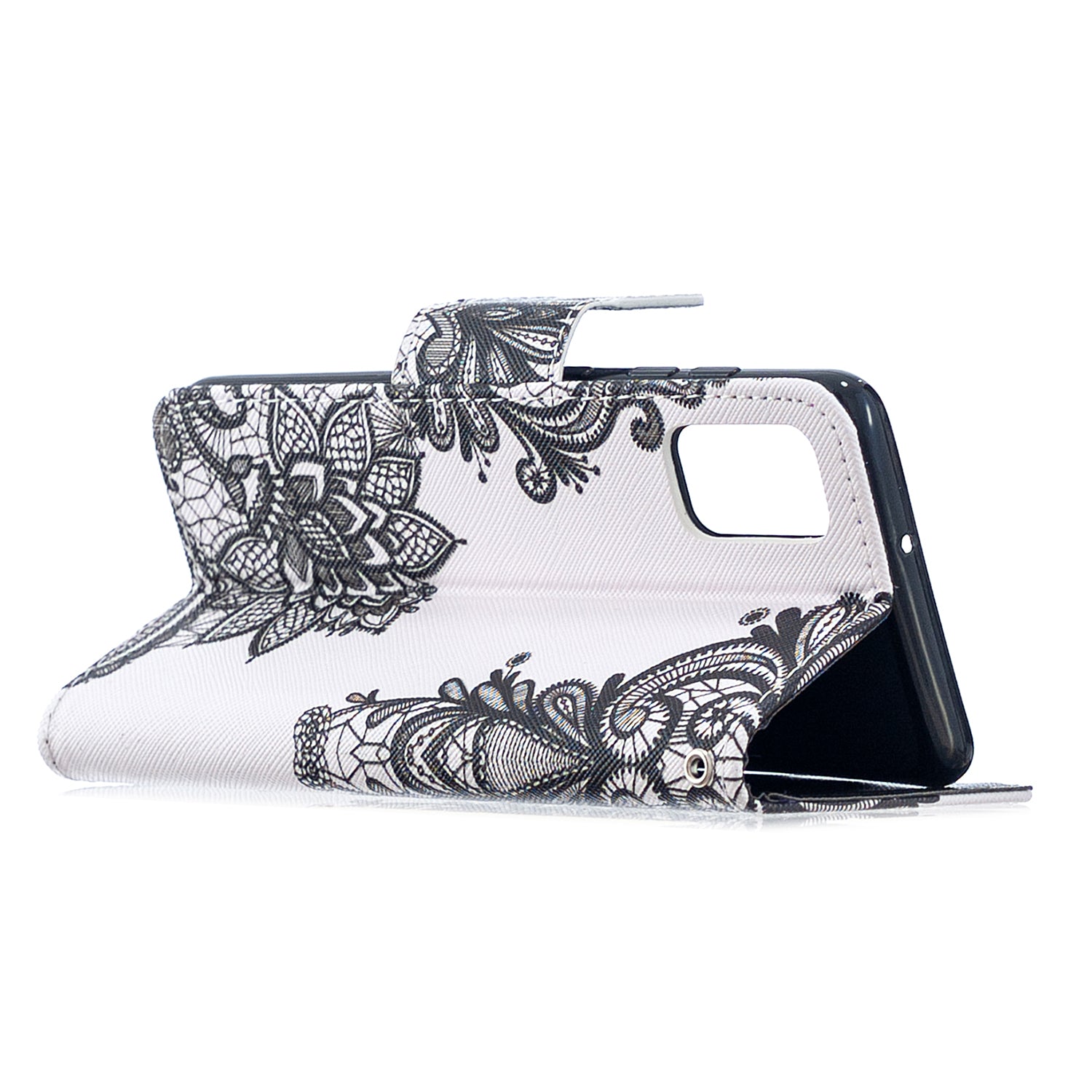 For Samsung Galaxy S20 FE 4G/5G/S20 Lite/S20 FE 2022 Pattern Printing PU Leather Wallet Stand Phone Cover - Lace Flower