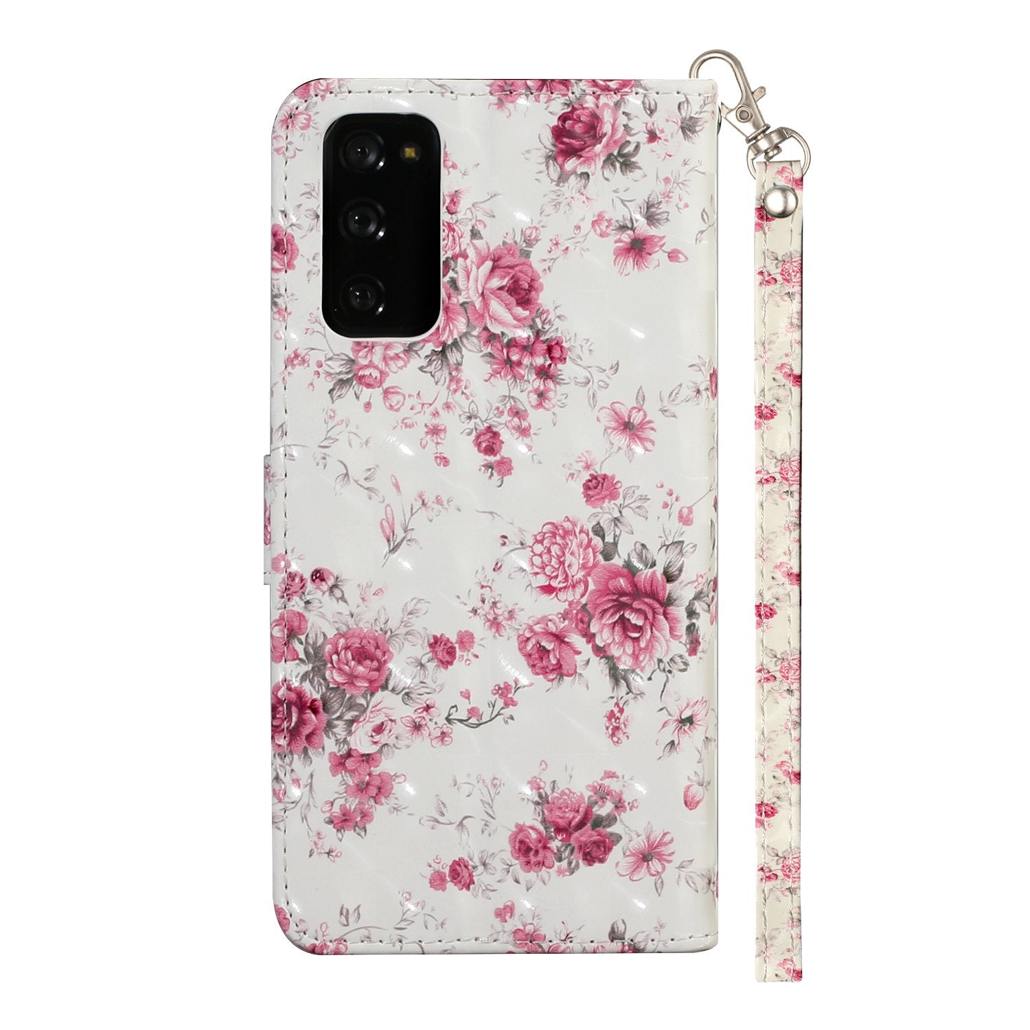 For Samsung Galaxy S20 FE 4G/5G/S20 Lite/S20 FE 2022 Light Spot Decor Pattern Printing Wallet Stand Leather Phone Casing with Strap - Beautiful Flower