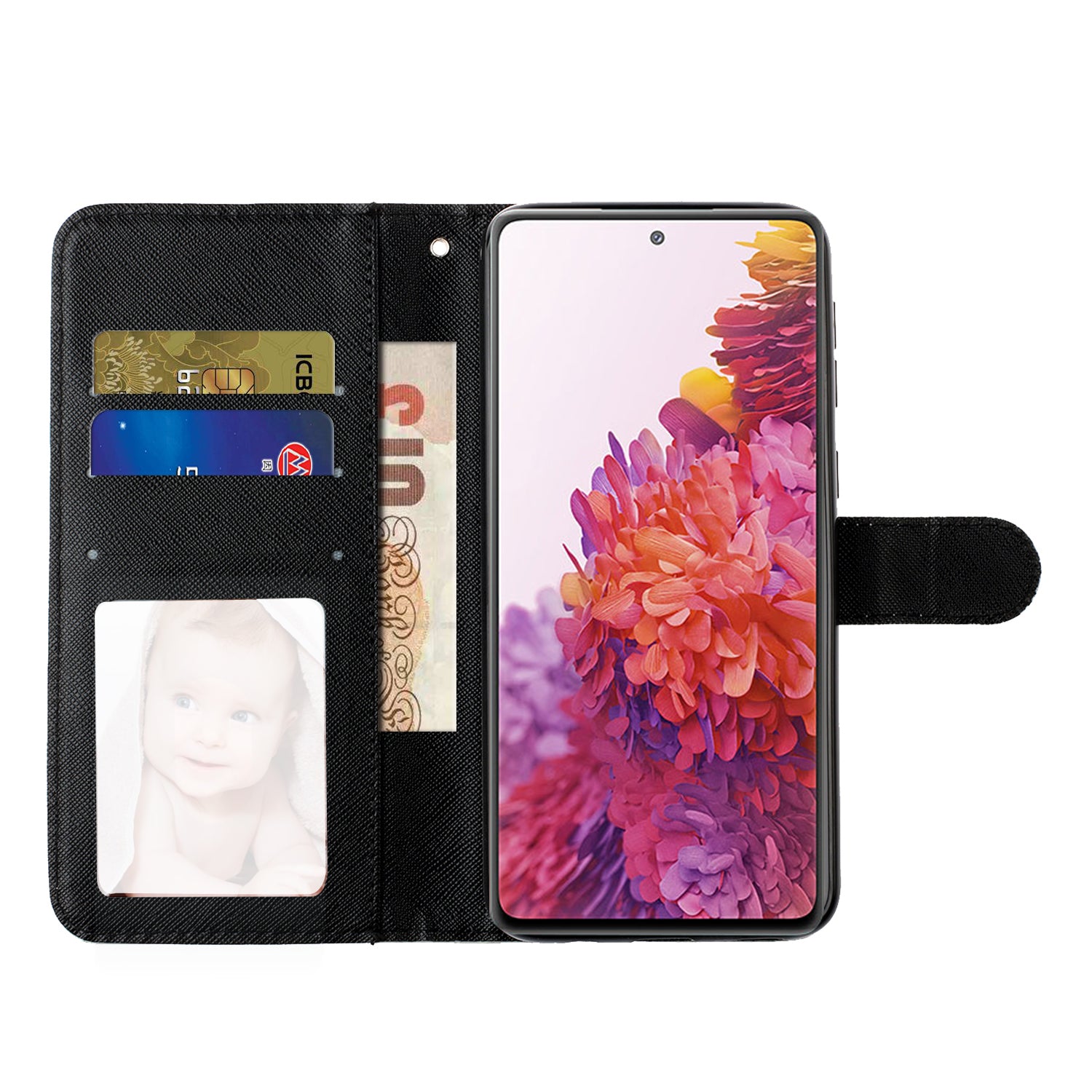 For Samsung Galaxy S20 FE 4G/5G/S20 Lite/S20 FE 2022 Light Spot Decor Pattern Printing Wallet Stand Leather Phone Casing with Strap - Tiger Face/Leopard Texture