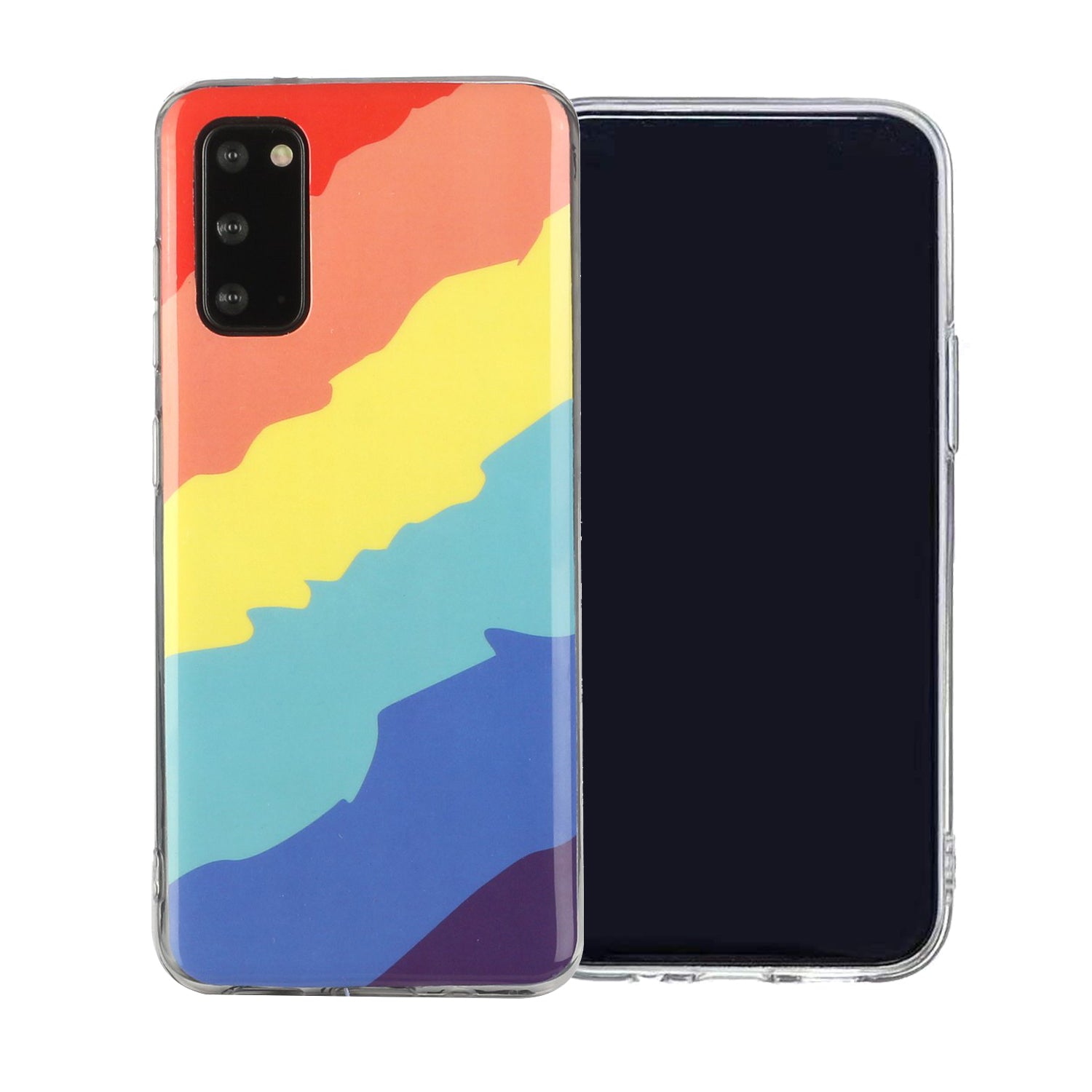 Soft TPU IMD Rainbow Phone Cover for Samsung Galaxy S20 FE/S20 Fan Edition/S20 FE 5G/S20 Fan Edition 5G/S20 Lite - Twill Rainbow