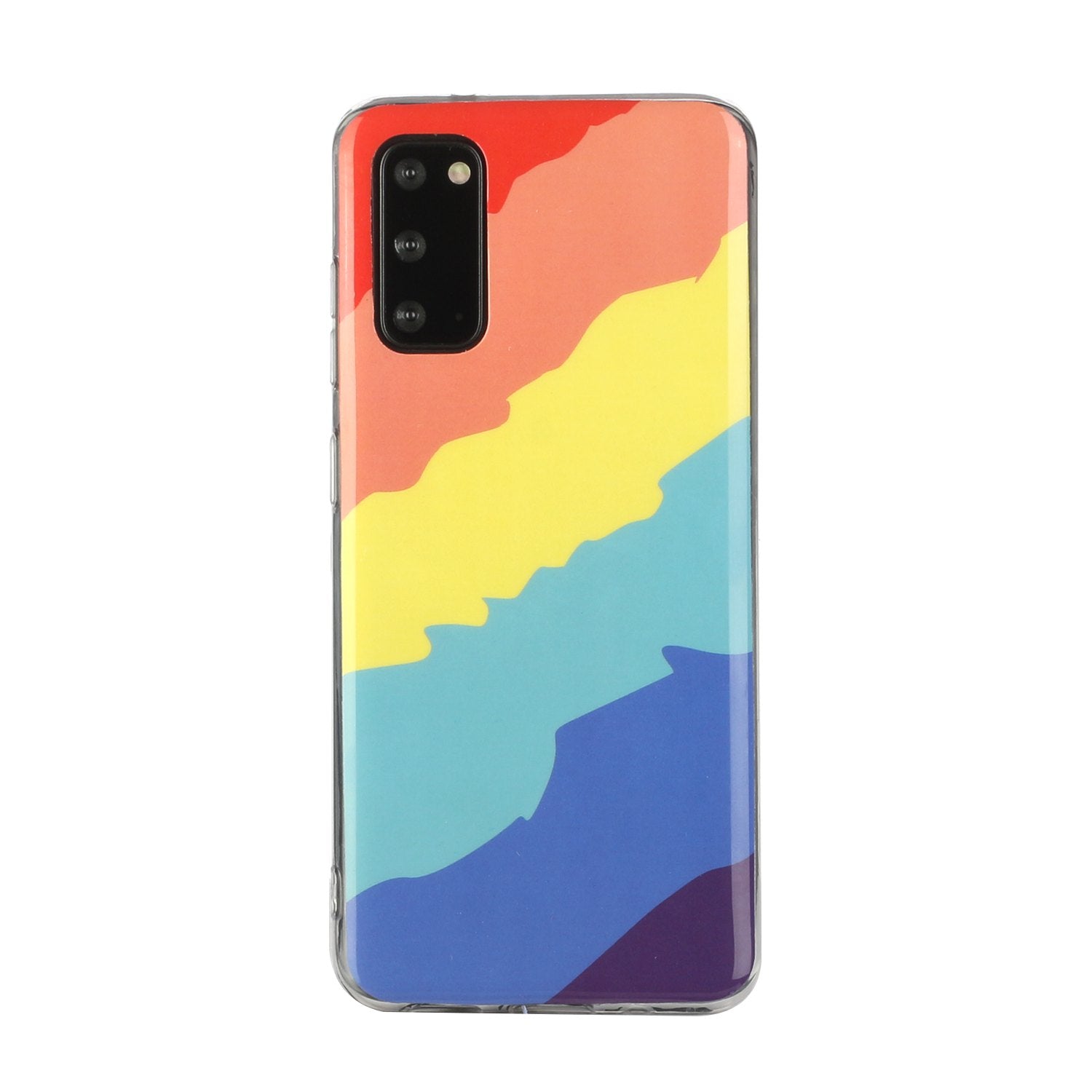 Soft TPU IMD Rainbow Phone Cover for Samsung Galaxy S20 FE/S20 Fan Edition/S20 FE 5G/S20 Fan Edition 5G/S20 Lite - Twill Rainbow