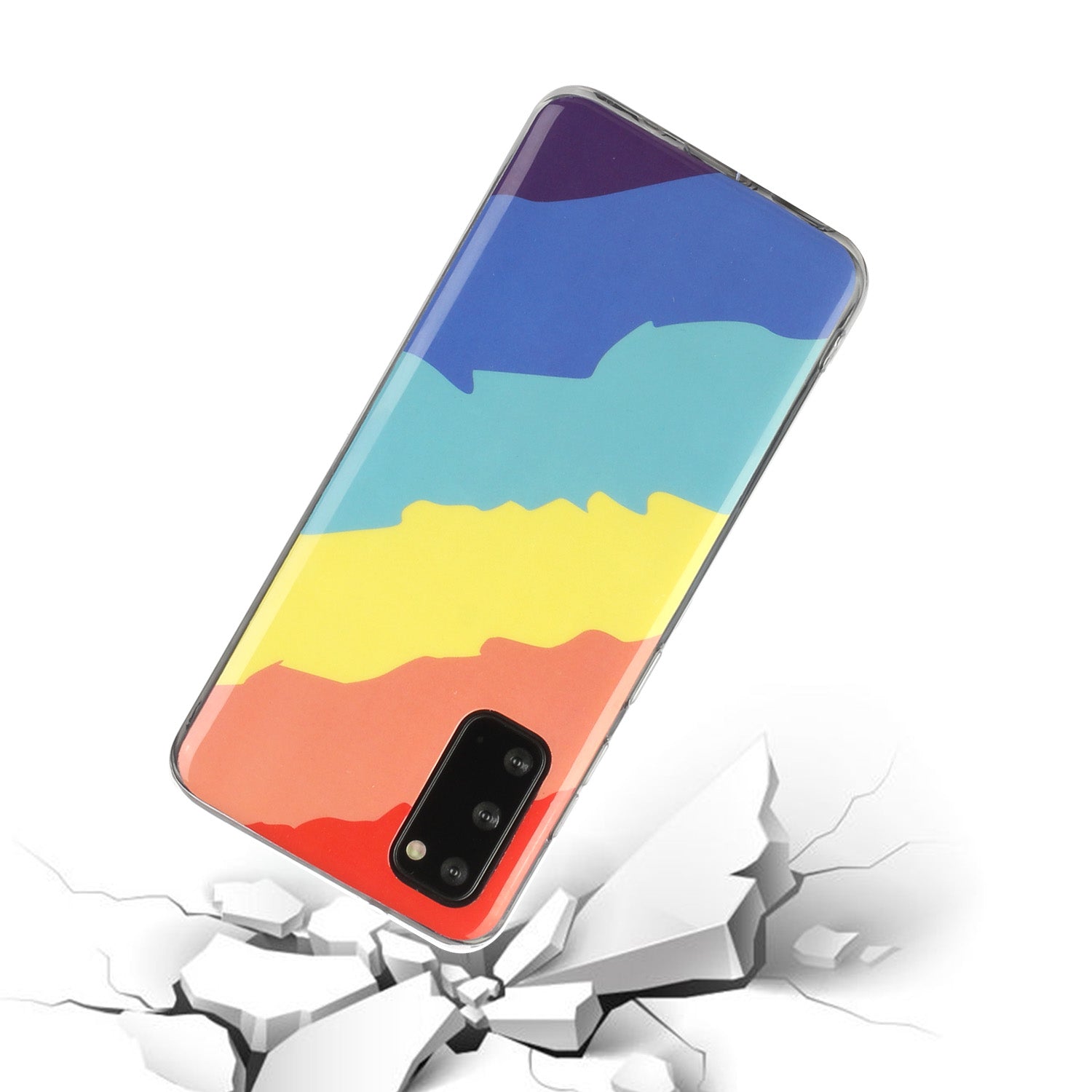 Soft TPU IMD Rainbow Phone Cover for Samsung Galaxy S20 FE/S20 Fan Edition/S20 FE 5G/S20 Fan Edition 5G/S20 Lite - Twill Rainbow