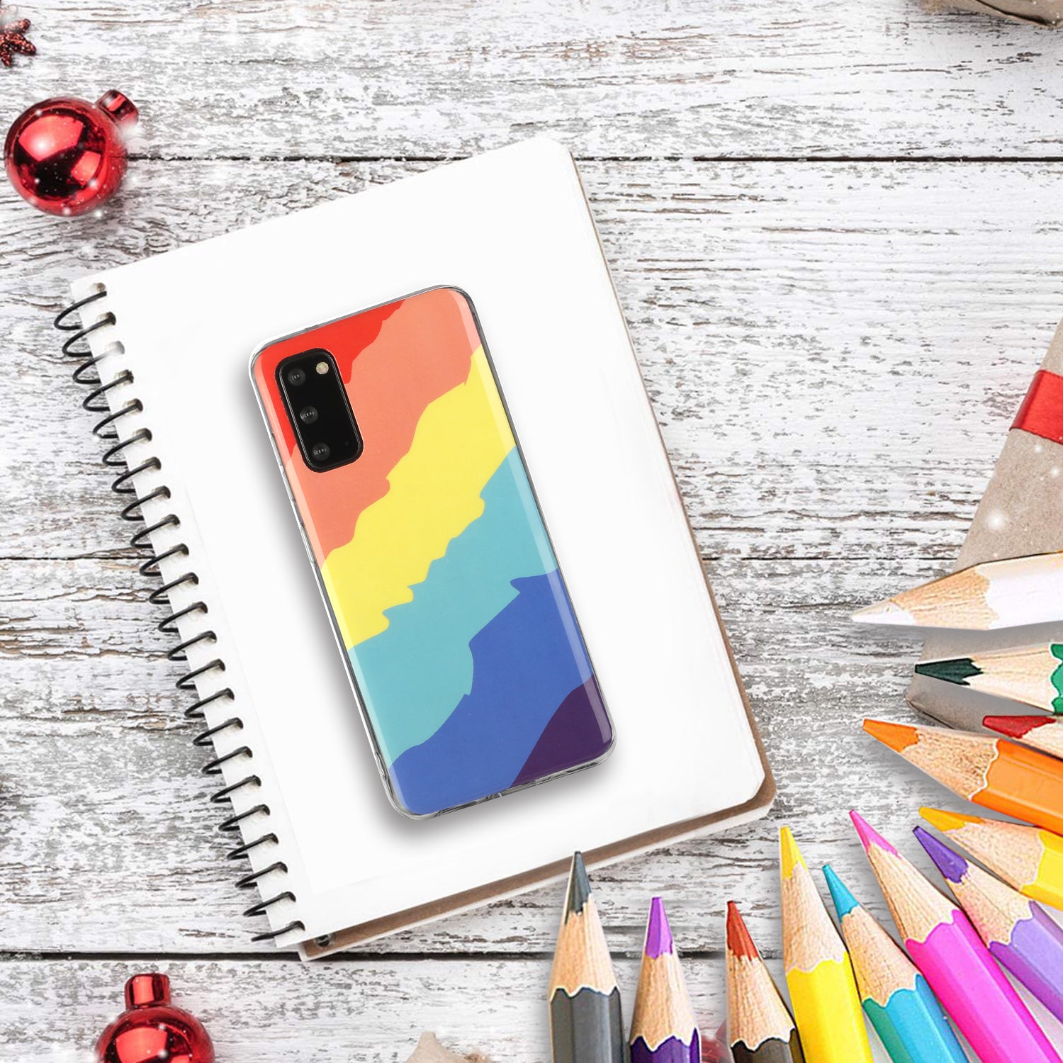 Soft TPU IMD Rainbow Phone Cover for Samsung Galaxy S20 FE/S20 Fan Edition/S20 FE 5G/S20 Fan Edition 5G/S20 Lite - Twill Rainbow