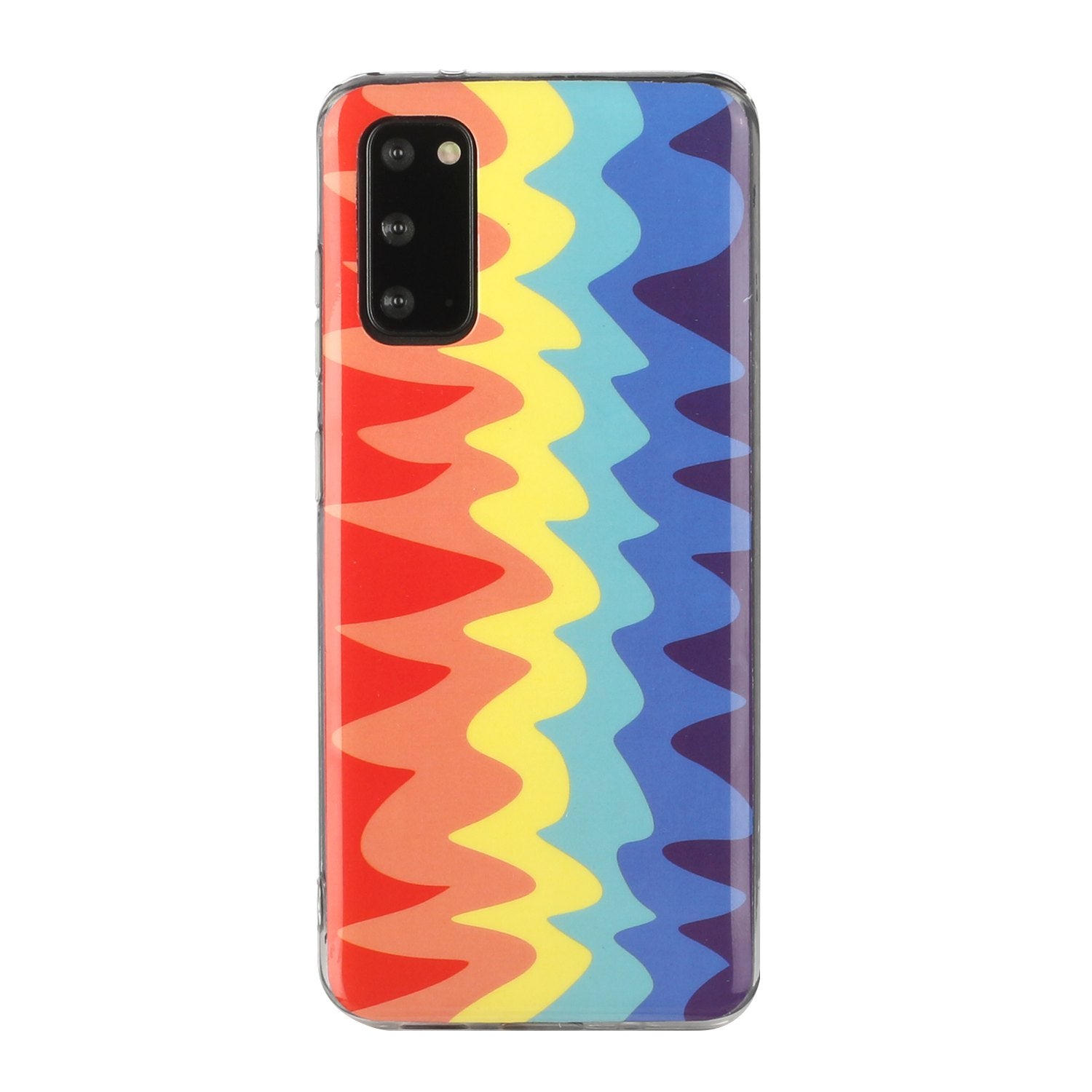 Soft TPU IMD Rainbow Phone Cover for Samsung Galaxy S20 FE/S20 Fan Edition/S20 FE 5G/S20 Fan Edition 5G/S20 Lite - Wave Rainbow