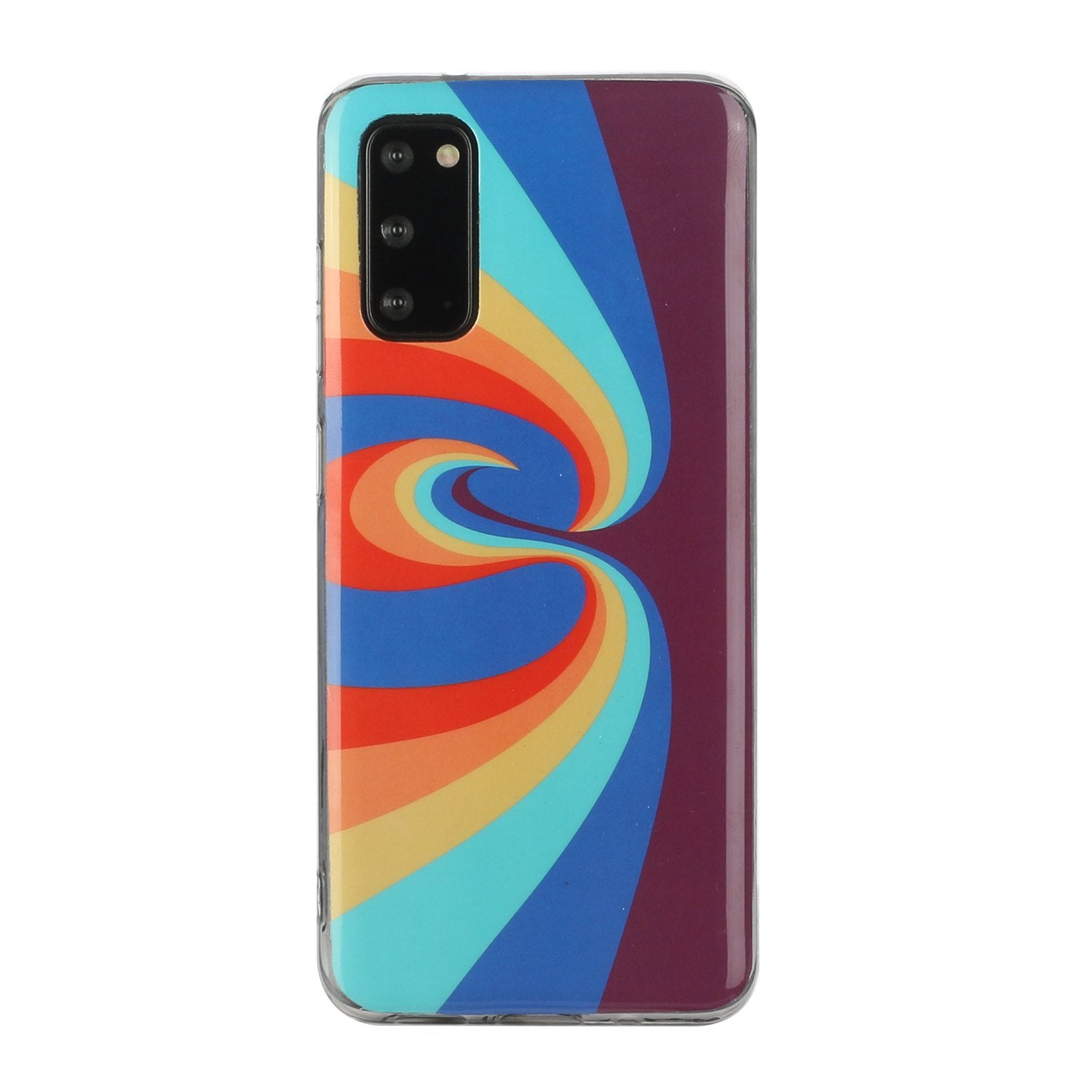 Soft TPU IMD Rainbow Phone Cover for Samsung Galaxy S20 FE/S20 Fan Edition/S20 FE 5G/S20 Fan Edition 5G/S20 Lite - Swirl Rainbow