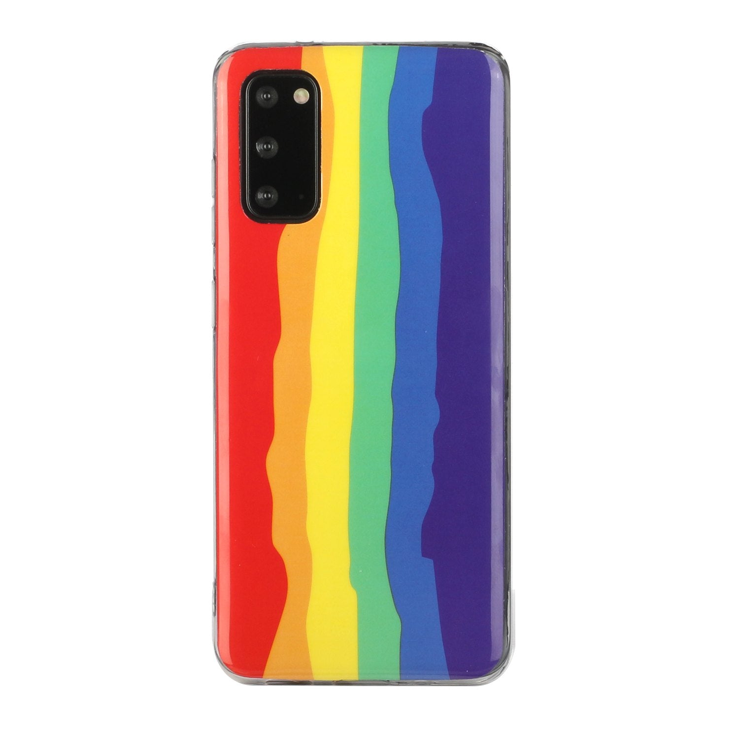 Soft TPU IMD Rainbow Phone Cover for Samsung Galaxy S20 FE/S20 Fan Edition/S20 FE 5G/S20 Fan Edition 5G/S20 Lite - Red and Blue