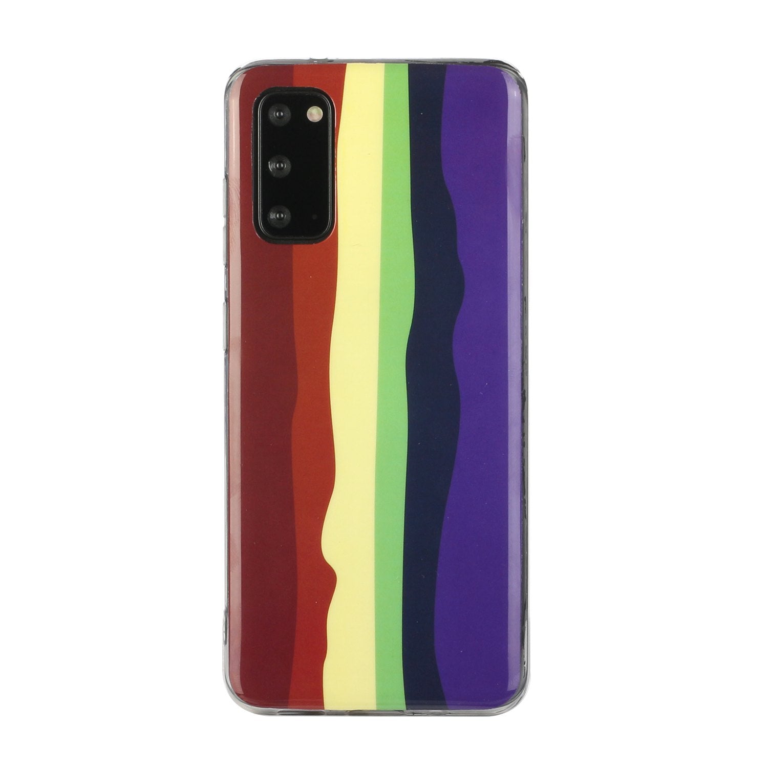 Rainbow IMD Workmanship Soft TPU Phone Cover for Samsung Galaxy S20 4G/S20 5G - Brown and Purple