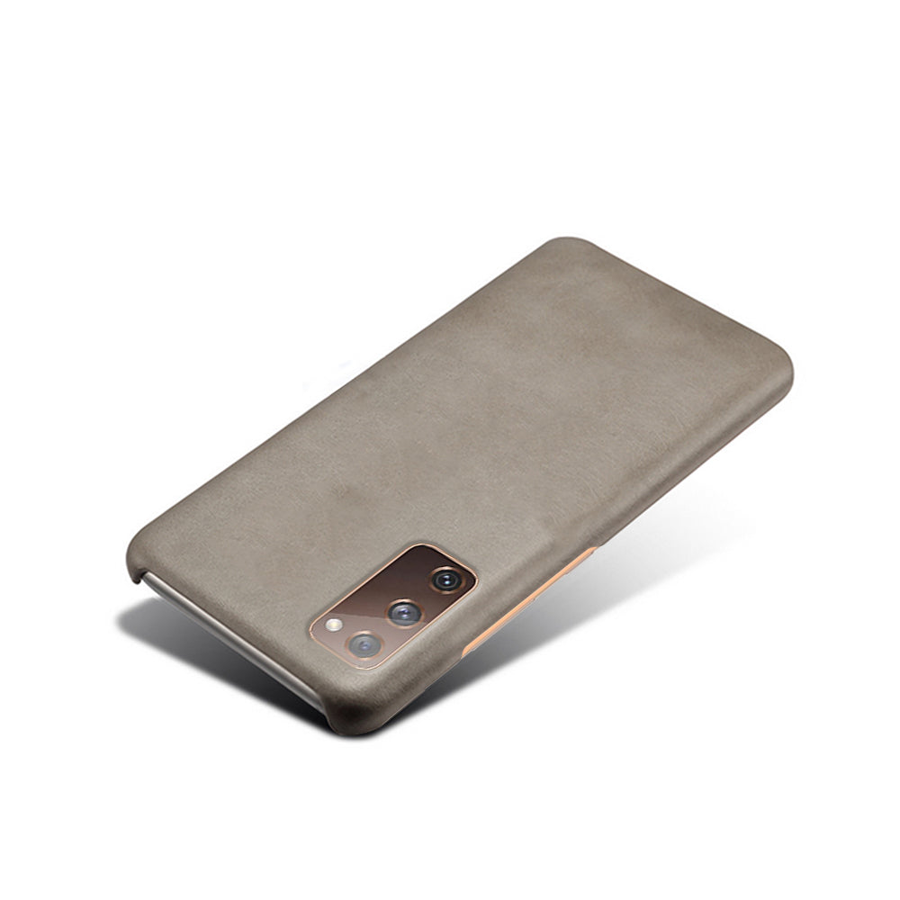 PU Leather Coated PC Case for Samsung Galaxy S20 FE 4G/5G/S20 Lite/S20 FE 2022 Protector Cover - Grey