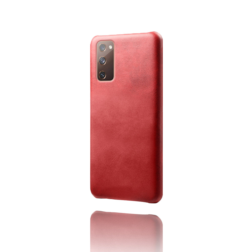 PU Leather Coated PC Case for Samsung Galaxy S20 FE 4G/5G/S20 Lite/S20 FE 2022 Protector Cover - Red