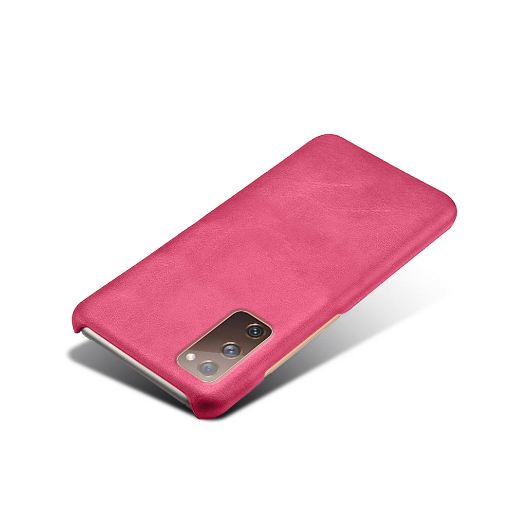 PU Leather Coated PC Case for Samsung Galaxy S20 FE 4G/5G/S20 Lite/S20 FE 2022 Protector Cover - Rose