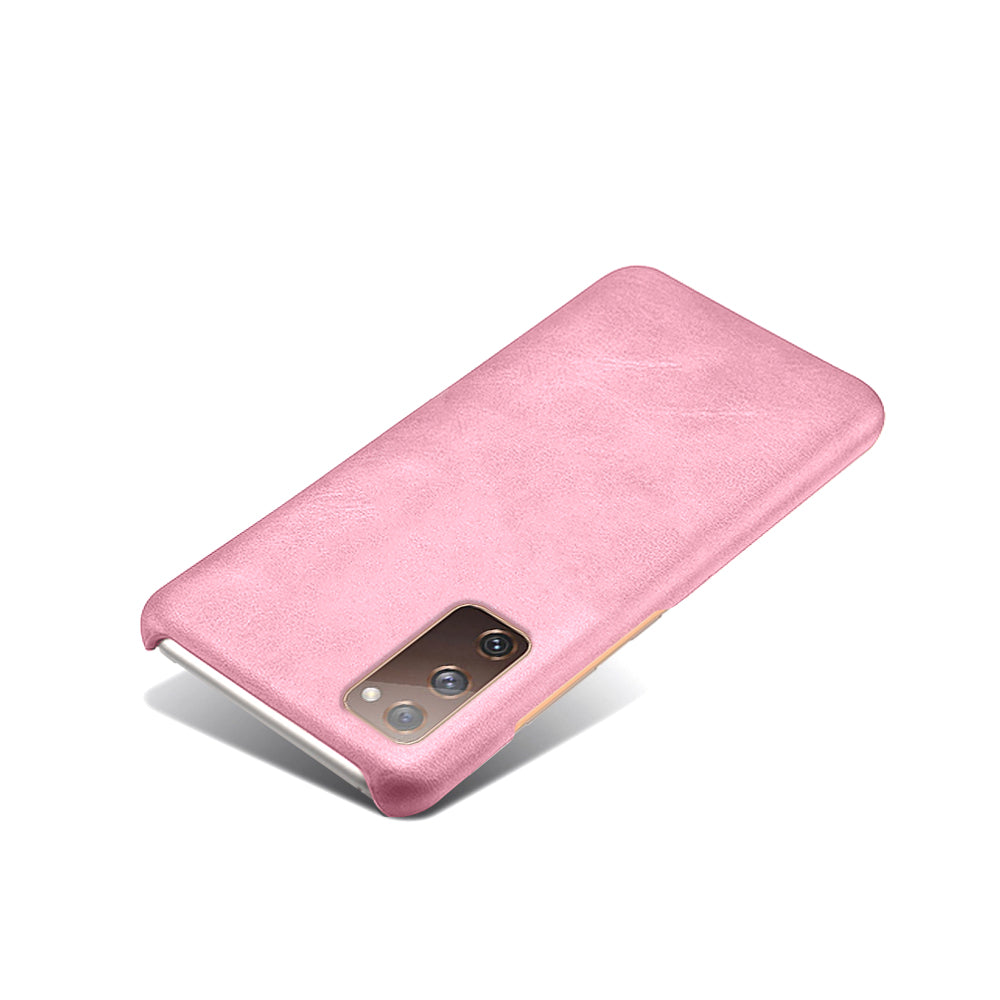 PU Leather Coated PC Case for Samsung Galaxy S20 FE 4G/5G/S20 Lite/S20 FE 2022 Protector Cover - Pink