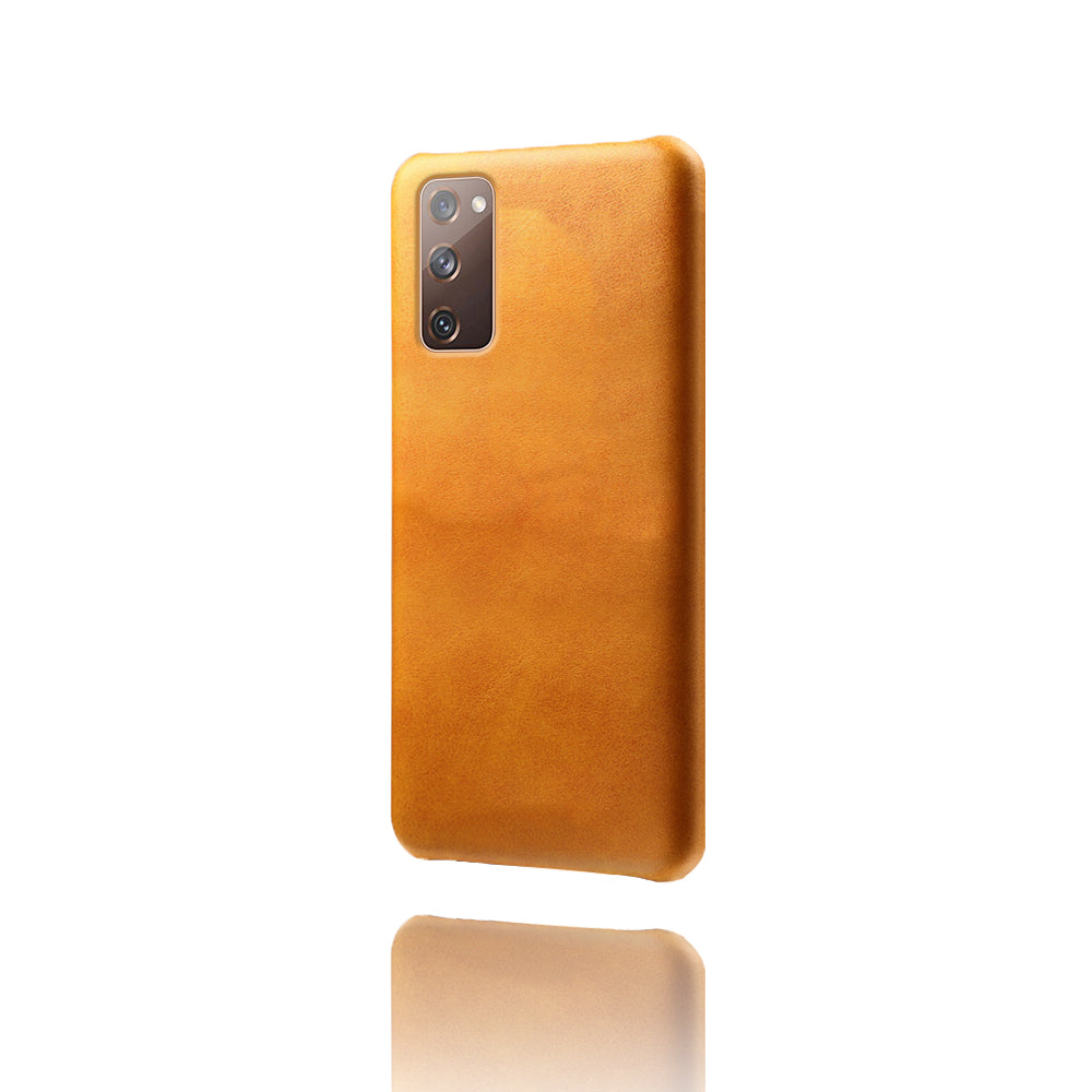 PU Leather Coated PC Case for Samsung Galaxy S20 FE 4G/5G/S20 Lite/S20 FE 2022 Protector Cover - Orange