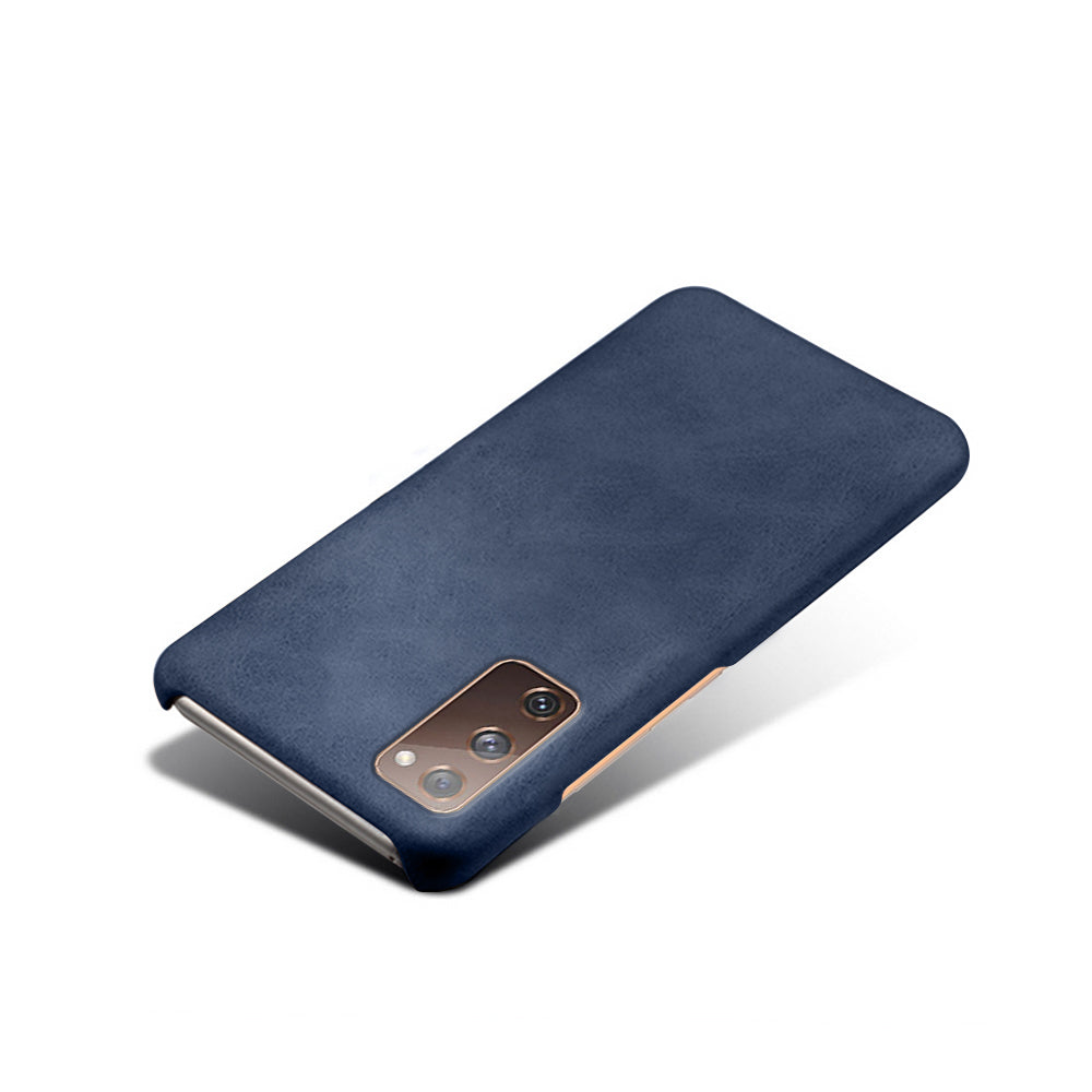 PU Leather Coated PC Case for Samsung Galaxy S20 FE 4G/5G/S20 Lite/S20 FE 2022 Protector Cover - Blue